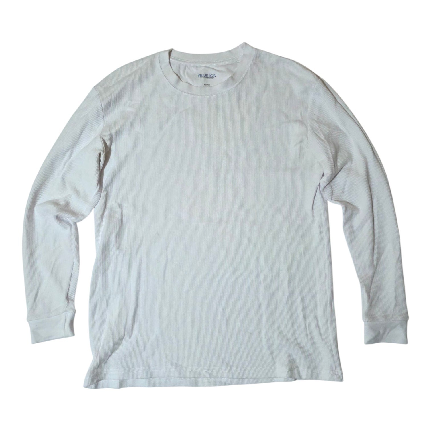 Blue Ice Men’s Long Sleeve White Shirt Cotton Polyester Spandex Blend Size M