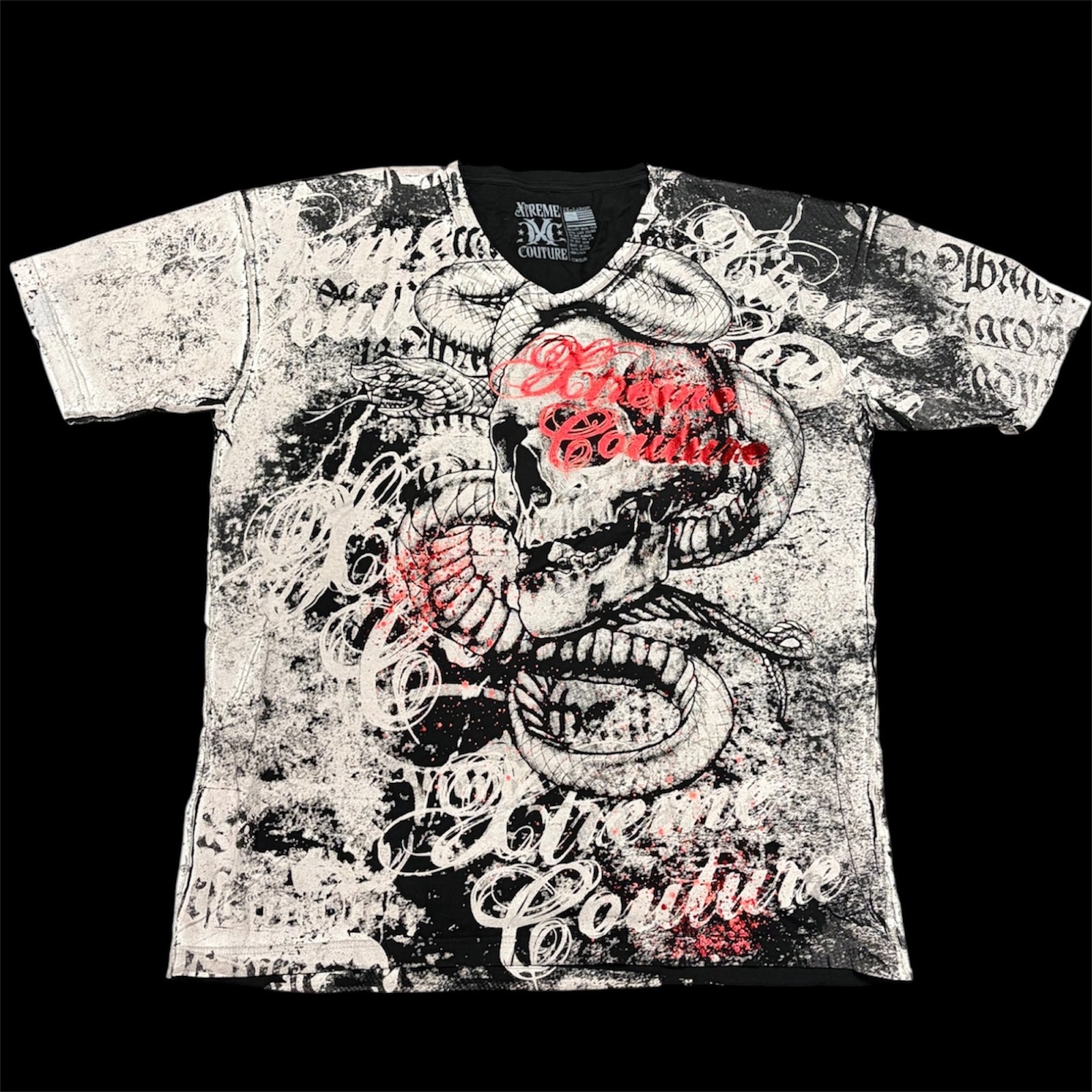 XTREME COUTURE by AFFLICTION Black TOOTHACHE Short Sleeve Slim Fit T-shirt NWT