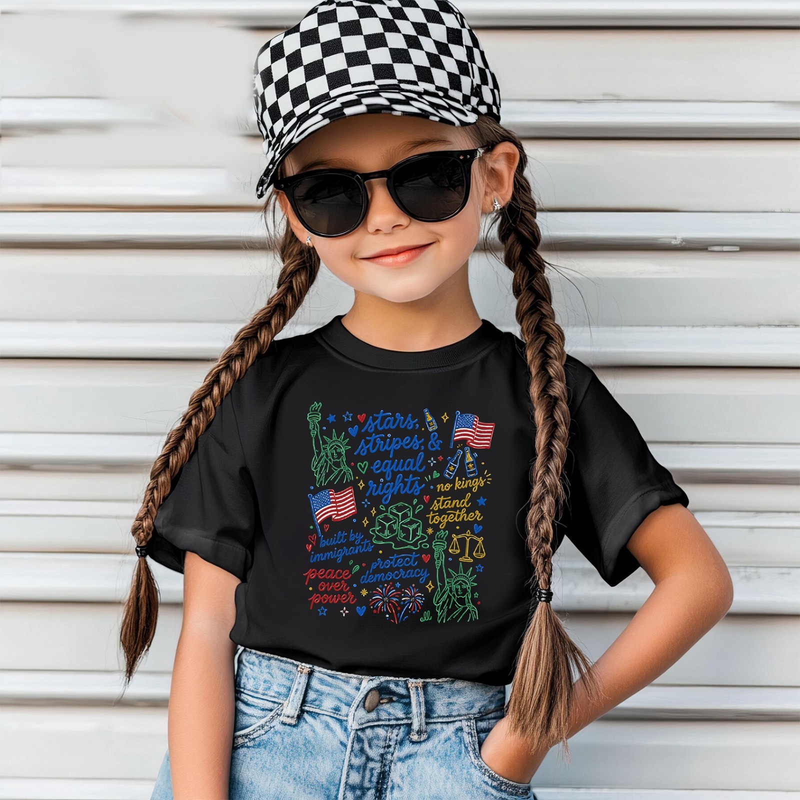 Liberal 4th of July Shirt, Doodle USA Political Tee