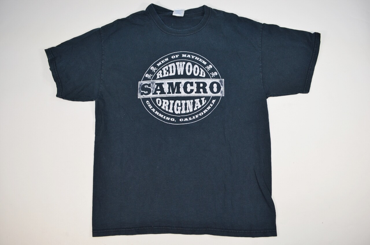 SOA Sons Of Anarchy TV Show Samcro Redwood Faded T-Shirt Size Large Black