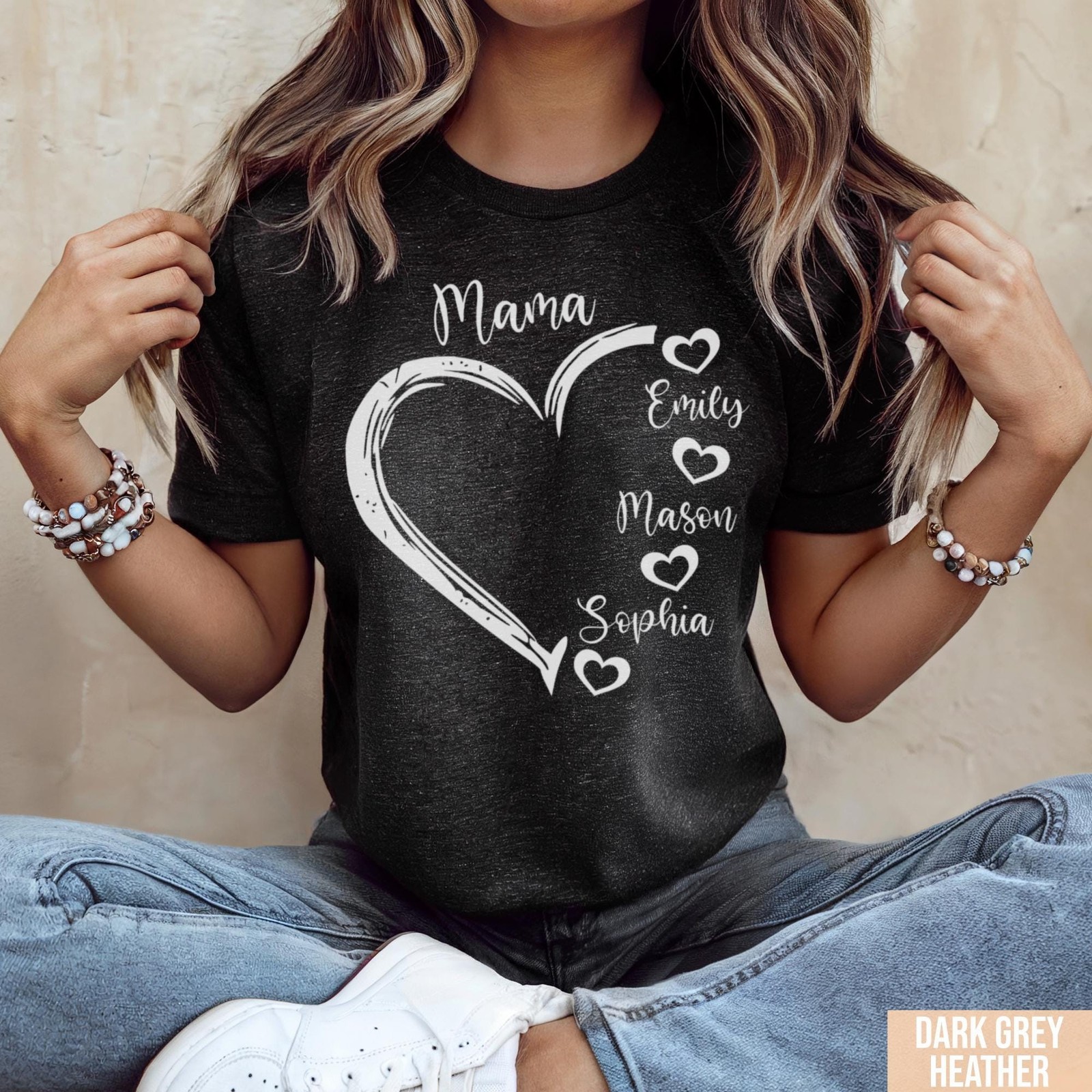 Custom Mom Shirt Mom Heart Shirt Mom Shirt With Kids Name Gift For Mom Mother 39