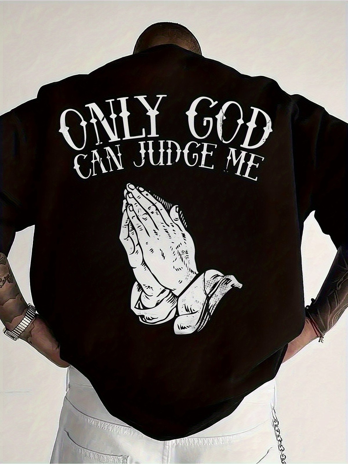 Men’S Casual Short Sleeve T-Shirt – “Only God Can Judge Me” Print
