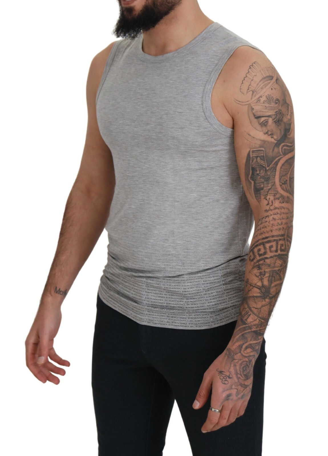 ERMANNO SCERVINO T-shirt Grey Sleeveless Men Pullover IT48/US38/M RRP 150usd