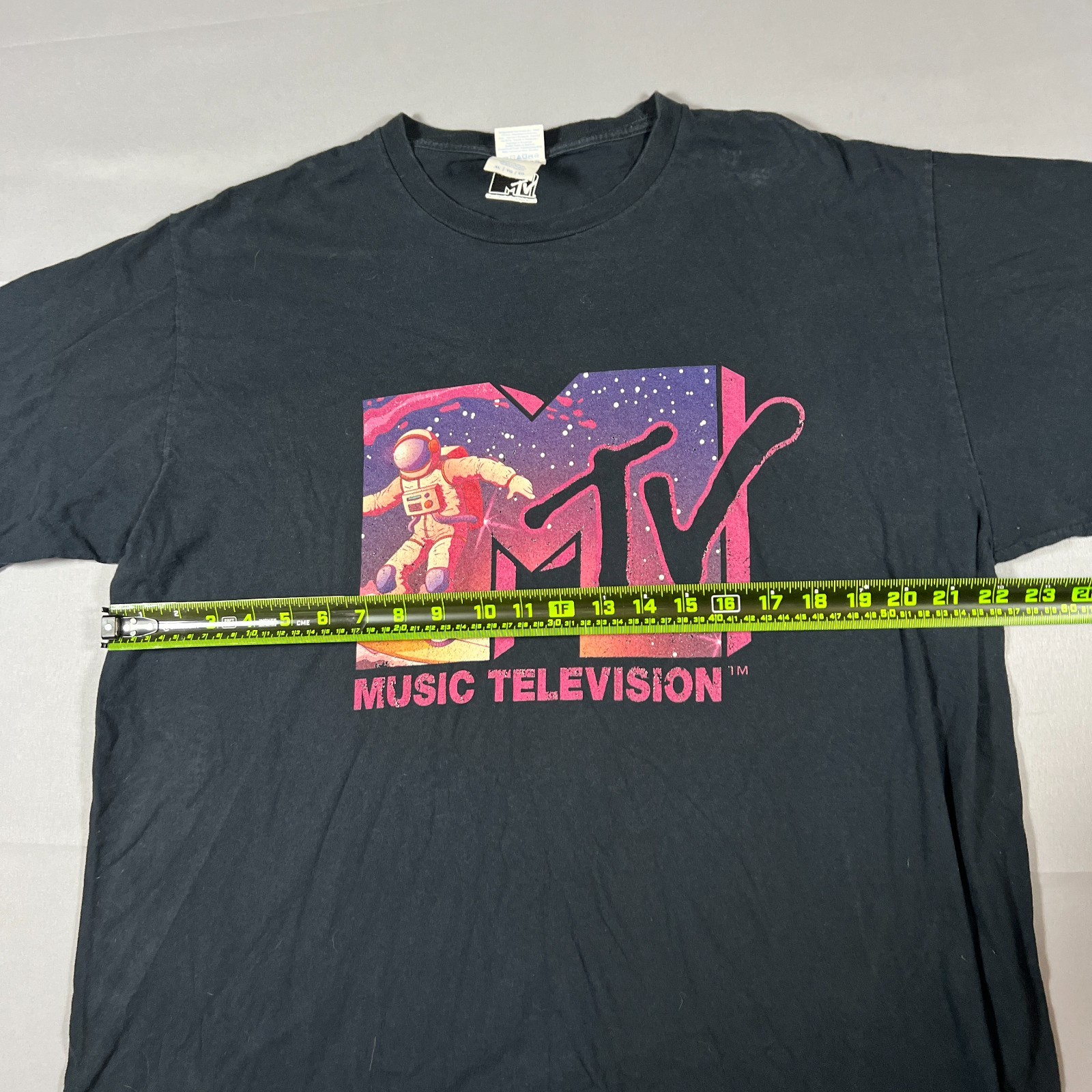 Port & Company Mtv Music Television T Shirt Men XL Black Cotton Logo Print Retro