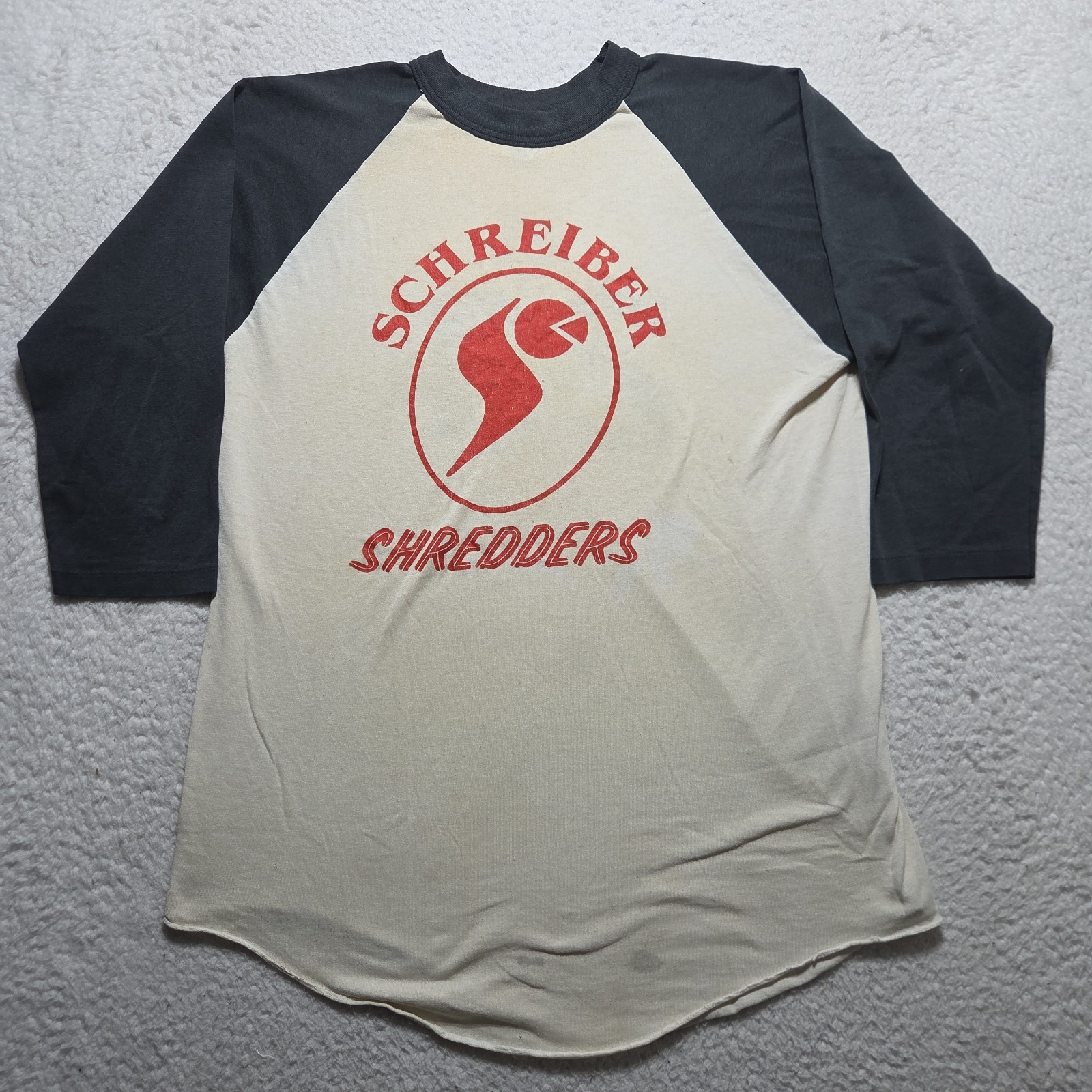 Vintage 80s Schreiber Shredders Raglan Baseball T Shirt Adult Large USA Made