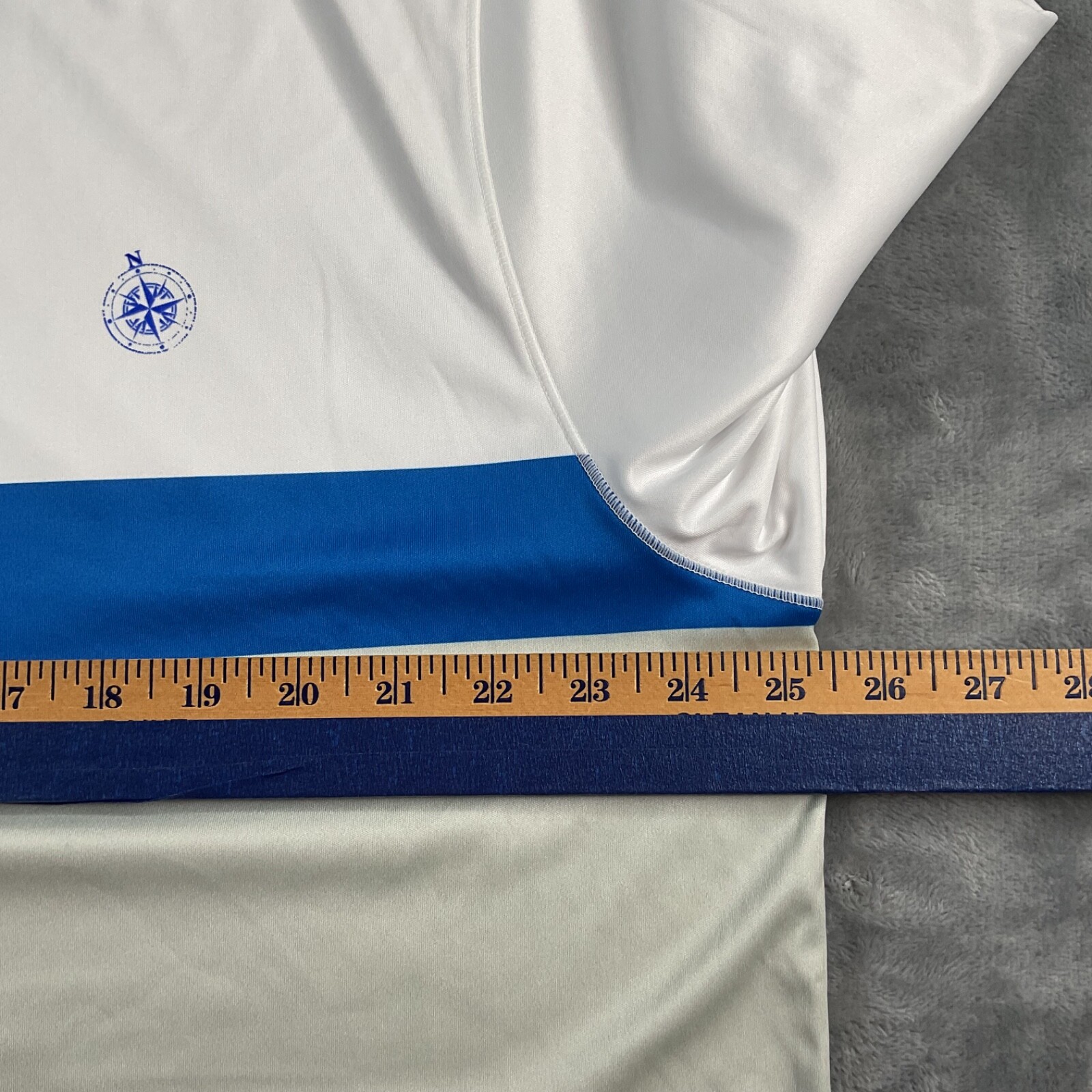 BOCA Classics Long Sleeve XXL Rash Guard Quick Dry Swim Shirt White Gray Blue