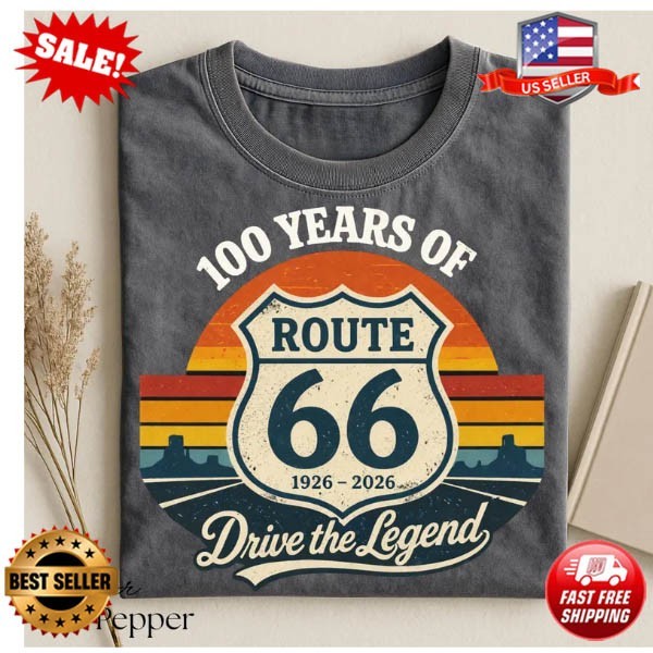 Route 66 100th Anniversary T-Shirt, 1926–2026 Centennial Gift, Vintage Americana
