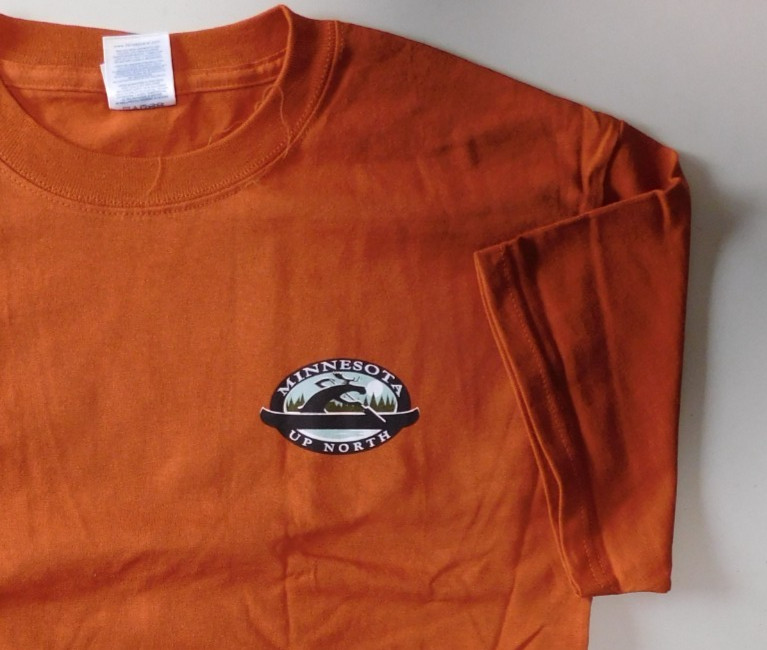 Minnesota T-shirt Up North Moose Canoe 36″ Chest NOS USA Screen Print USA Fabric