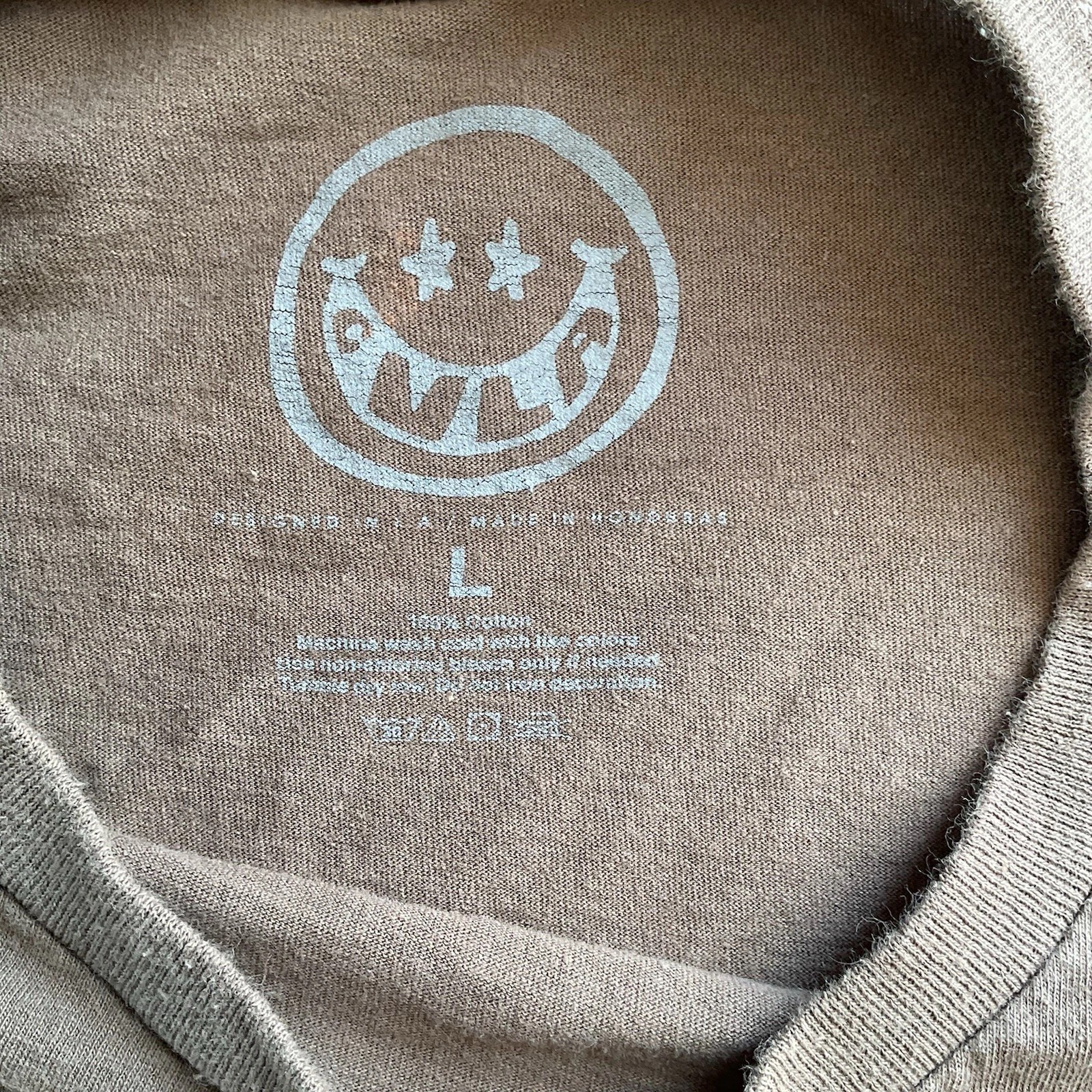 CVLA “Life & Death” Skull Butterfly Flower Graphic Gray Brown T-Shirt Sz L