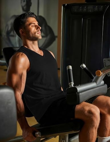 COOFANDY Men’s 3 Pack Workout Tank Tops Gym V Neck Sleeveless Tee Shirts