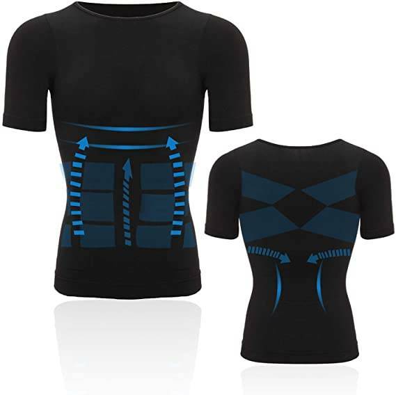Men T-shirt Male Body Shaper Compression Shapewear Fitness Tummy Control Vest US