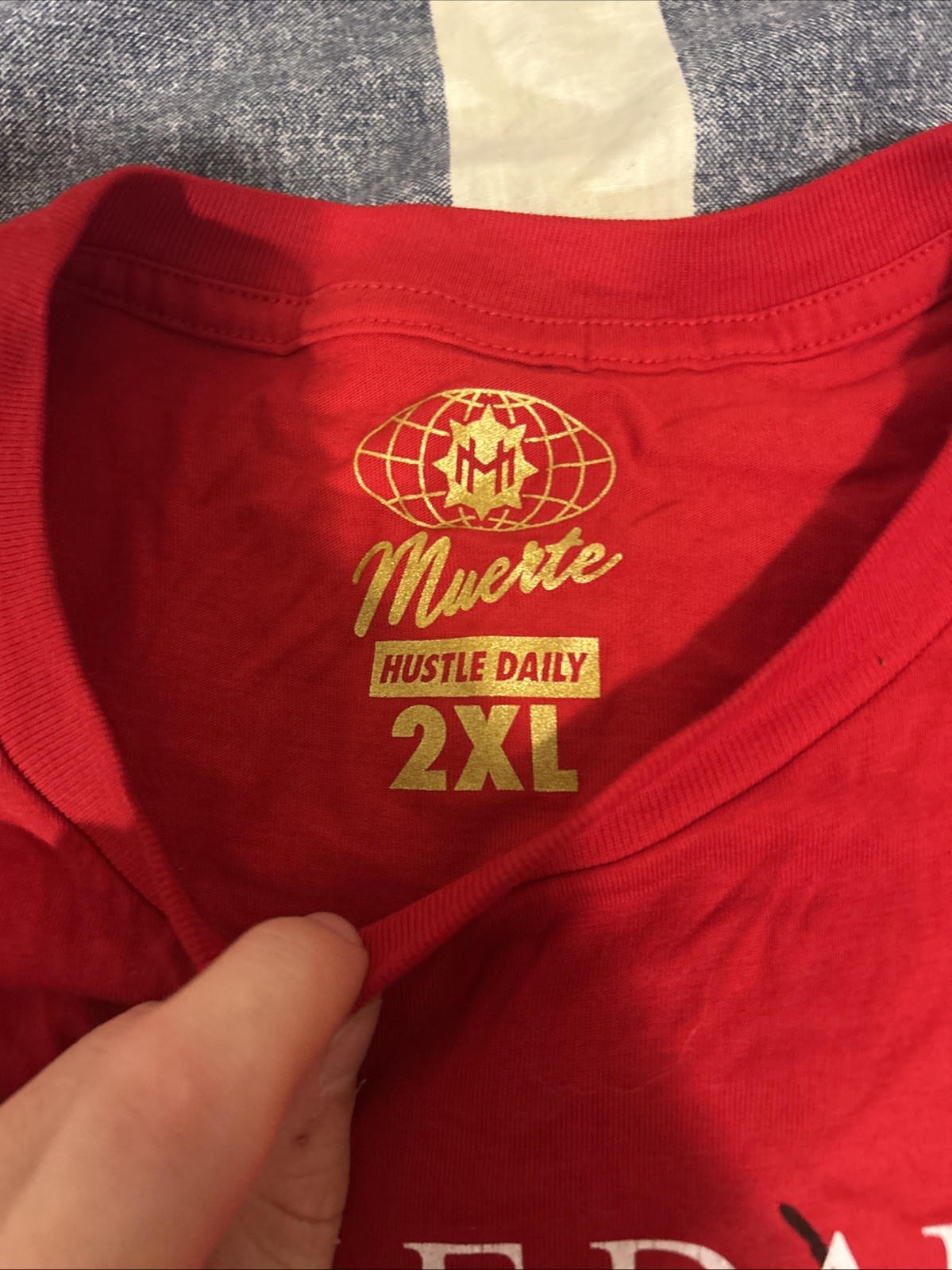 Men’s Red Muerte Hustle Daily Short Sleeve T-shirt 2XL Black Widow Spider Web