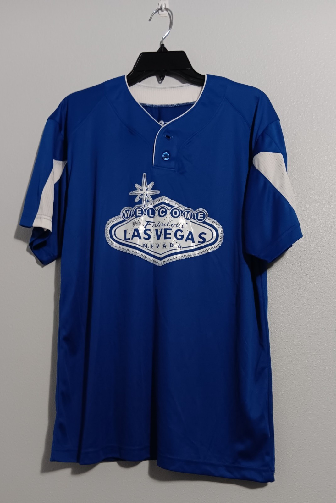 Badger Sport Size Med Souvenier Jersey Welcome To Las Vegas Nevada Blue & White