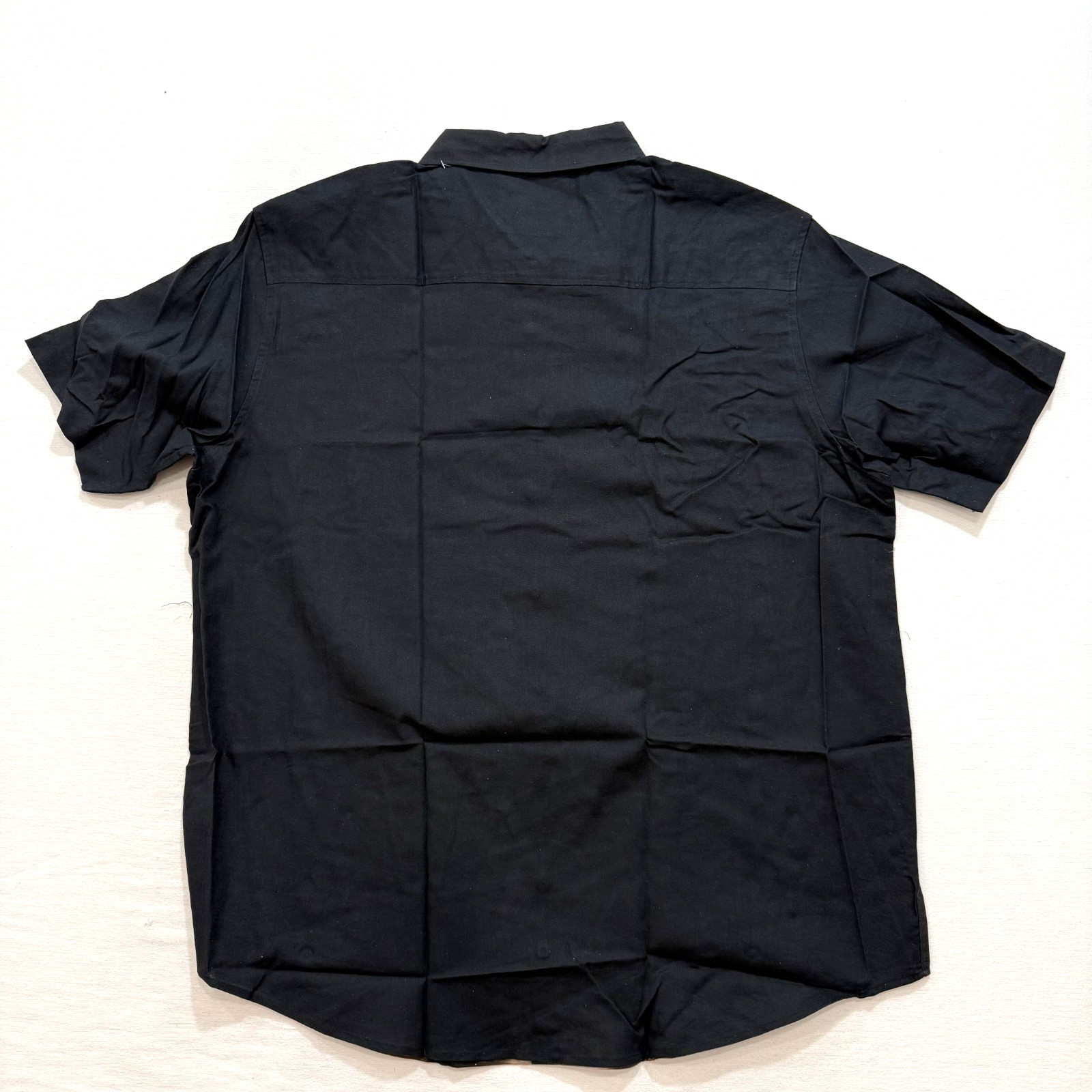 Paris Nation Men’s Button Down Shirt Black Color NYC Block Linen Blend 3XL 4XL