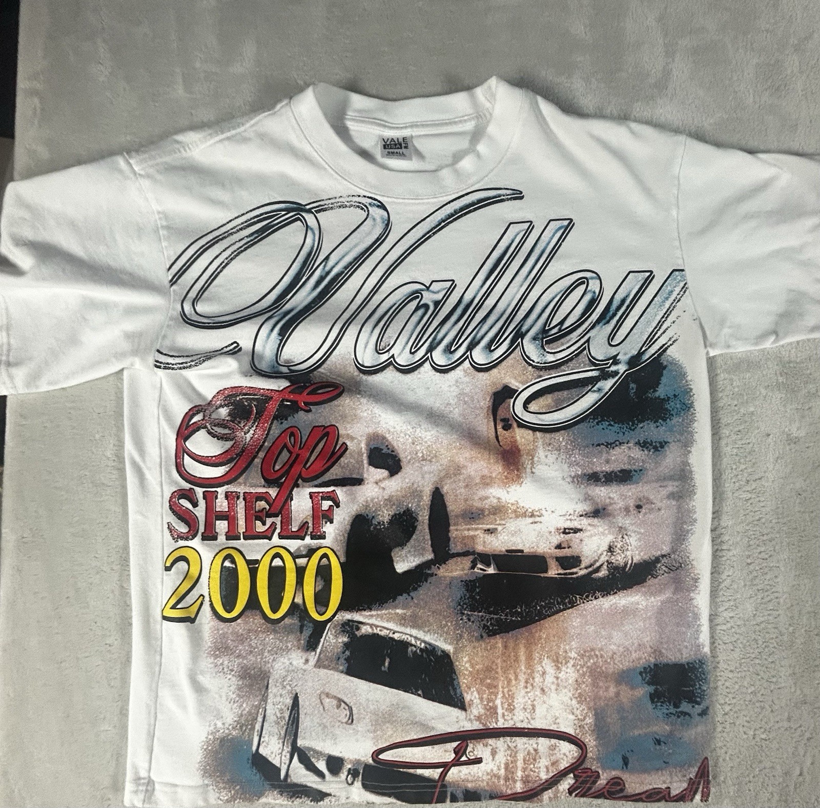 Vale USA Men’s White Graphic Logo Crew Neck Short Sleeve T-Shirt Size S