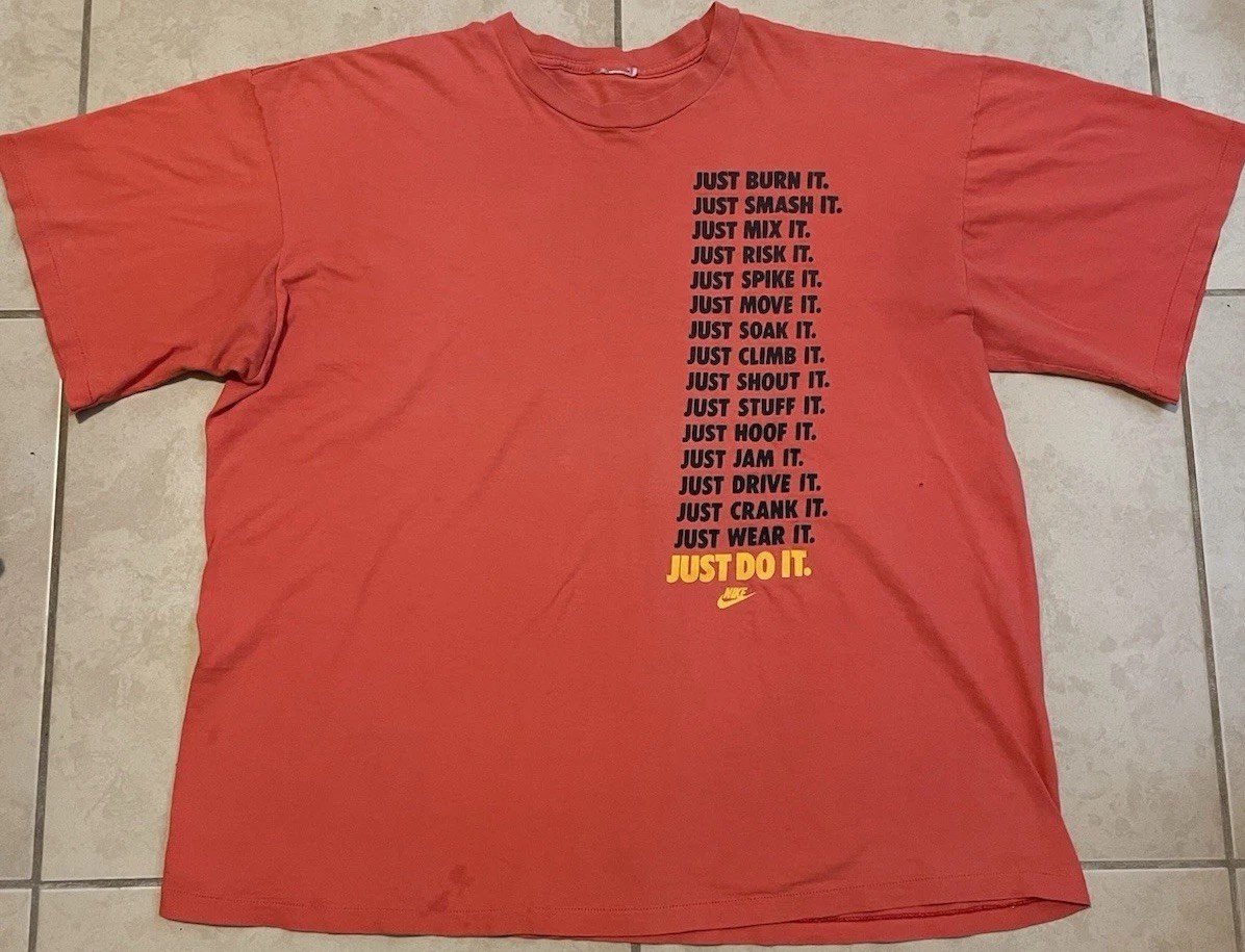 Vtg 80s Nike Faded Just Do It Shirt XXL Swoosh Air Flight ACG Baggy Grunge 90s