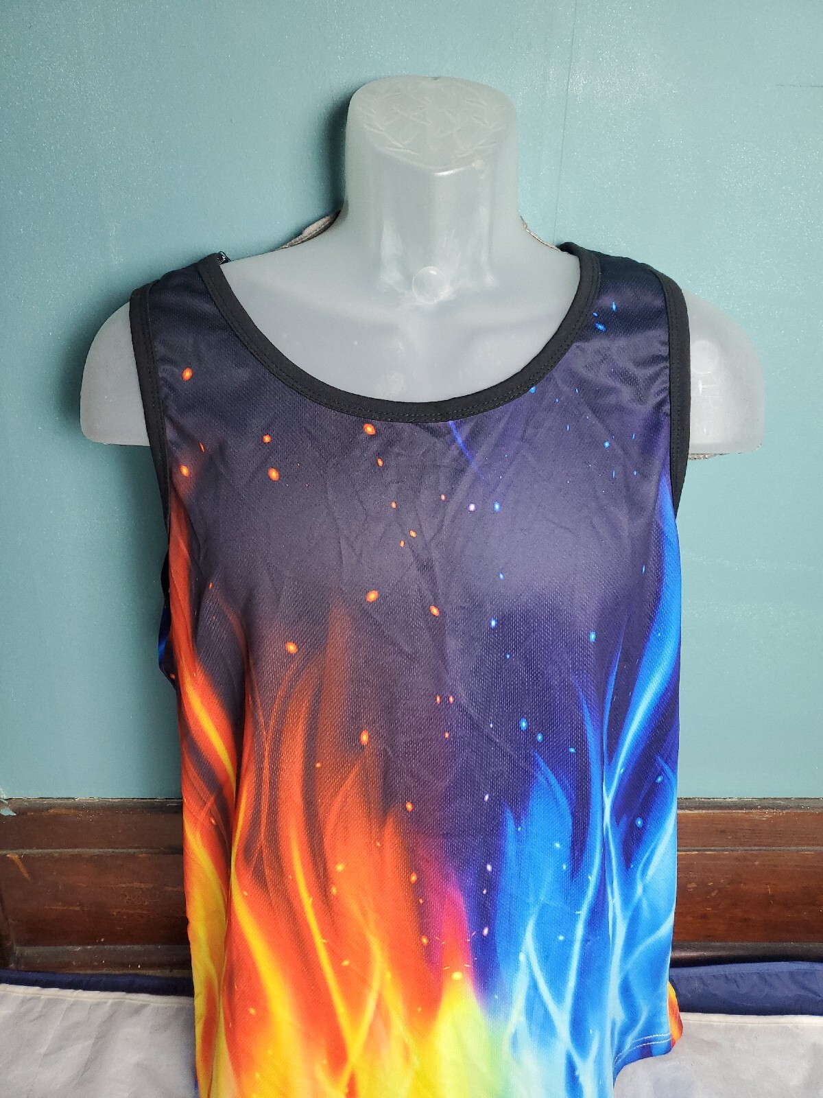 Lidipas Novelty Shirt Graphic Tank Top 3D Printed Men’s Size Large L Colorful