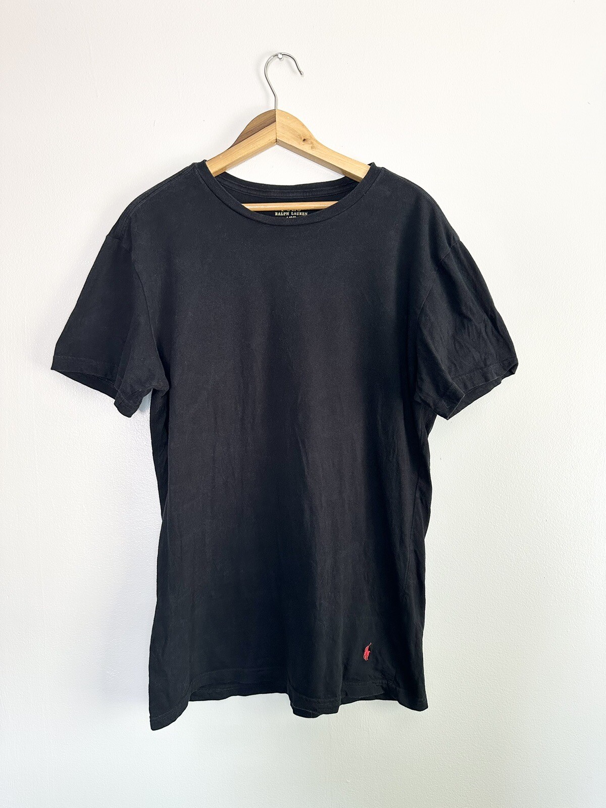 Polo Ralph Lauren T Shirt Mens Sz L Black Red Pony Short Sleeve Slim Fit