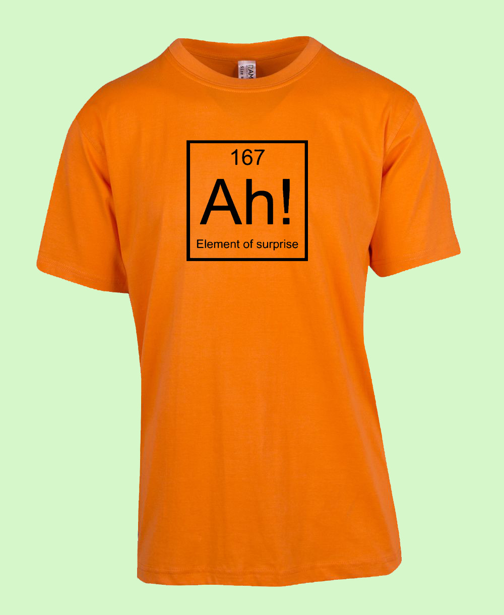 MEN WOMENS TEE TSHIRT UNISEX ELEMENT OF SURPRISE BIG BANG SMART GIFT PARTY TABLE