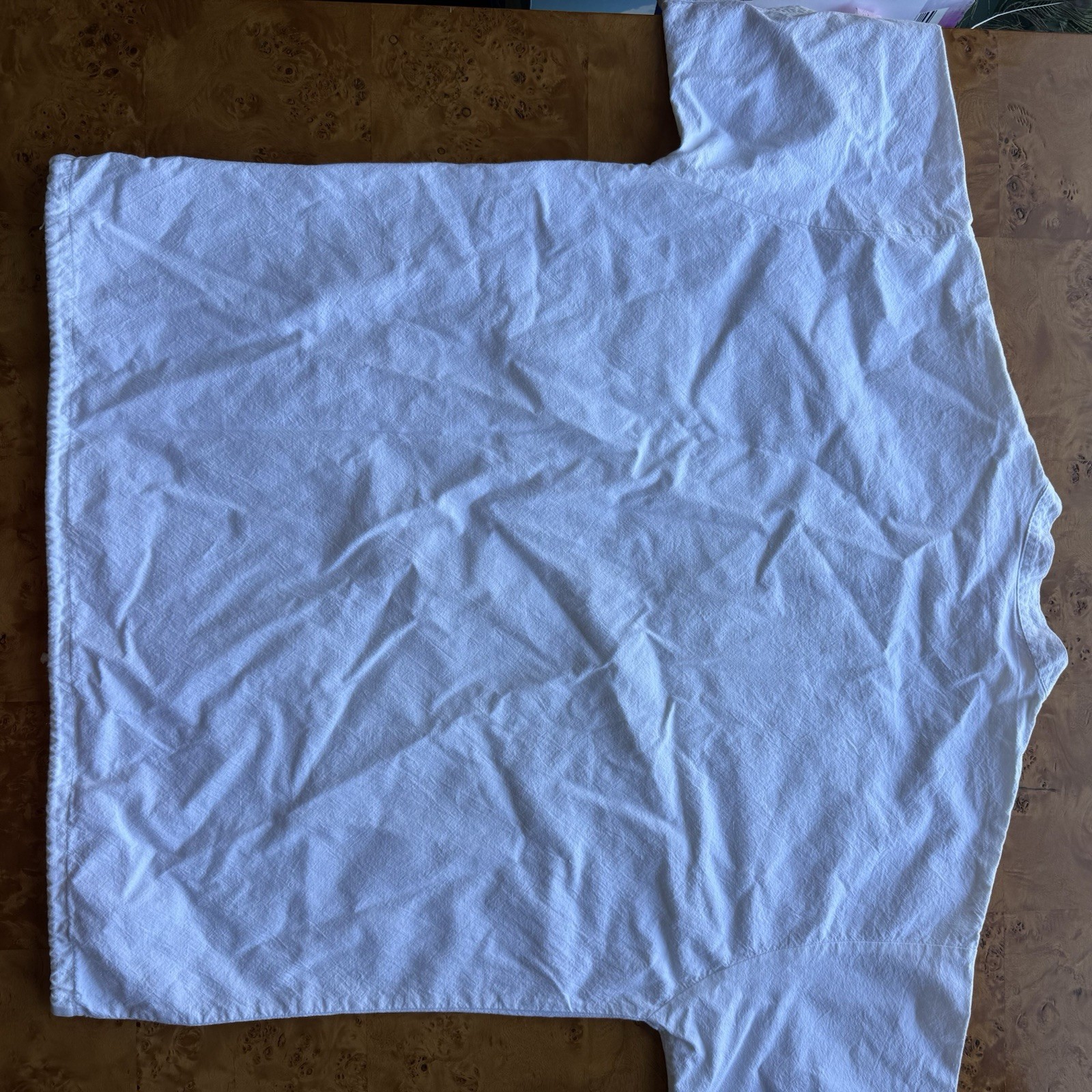 White Shirt Mens XL White Mexican Beach Casual Flour Sack Drawstring Tourist