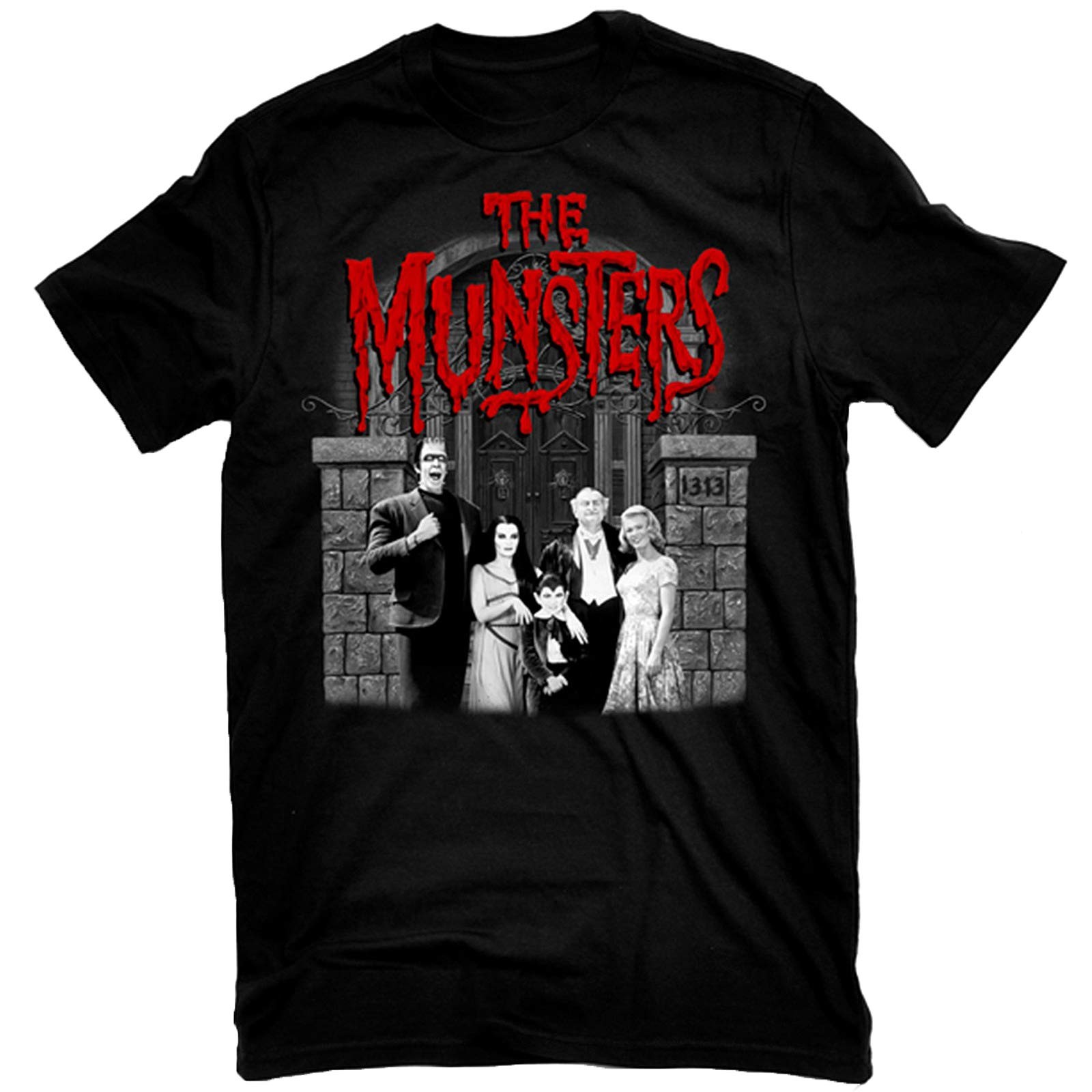 The Munsters Men’s T-Shirt Official Family Portrait with Red Logo Tee