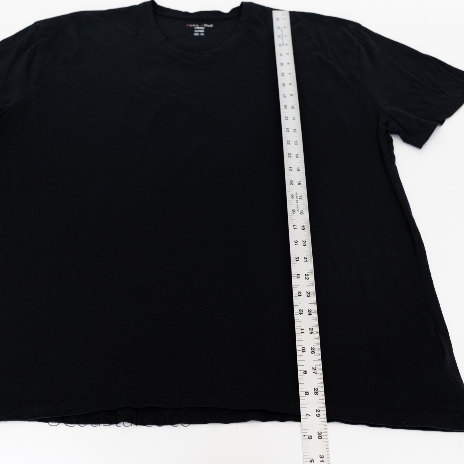 Set of 2 Supima Cotton 3XL Mens V-neck T-shirt Black Firenze Italian Classic Tee