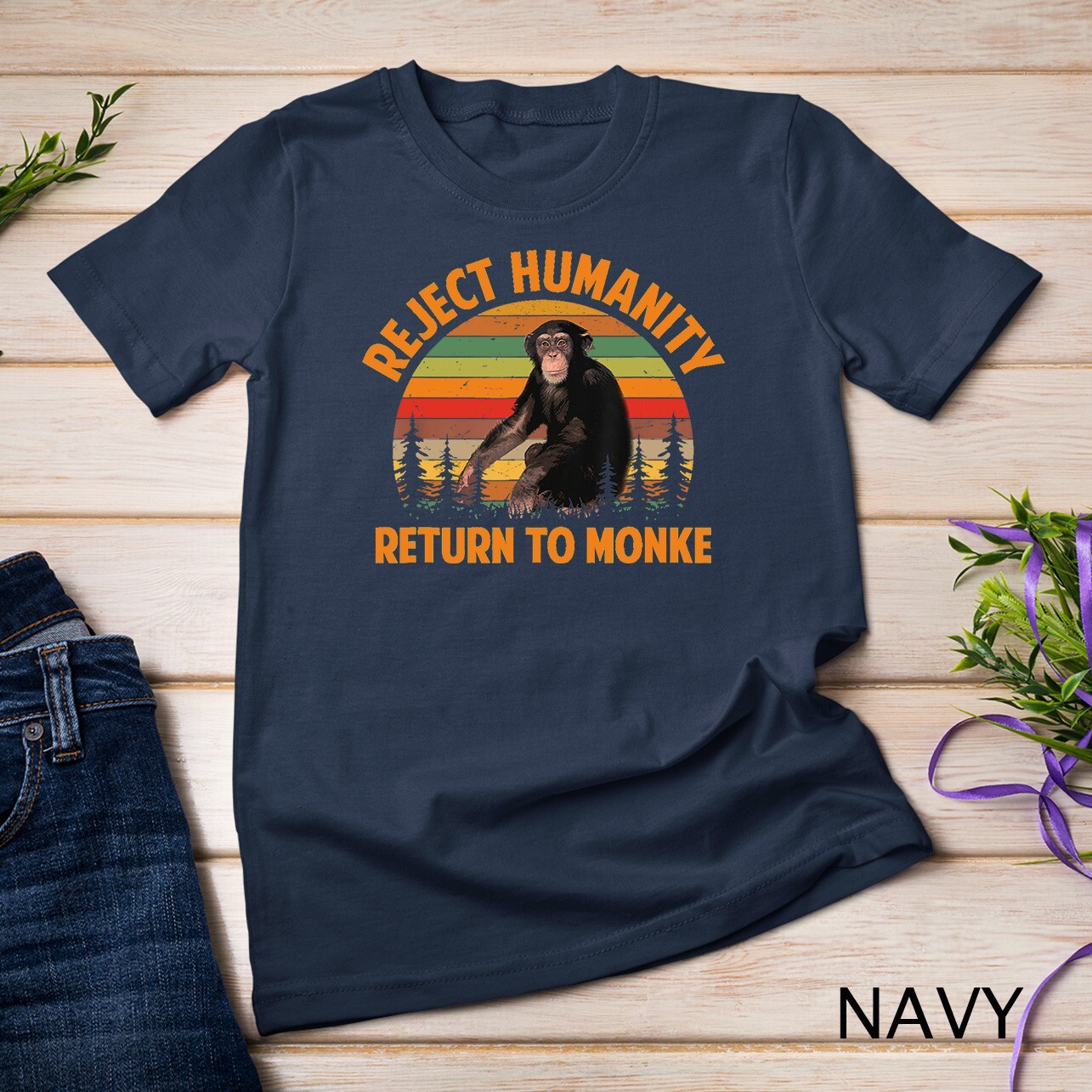 Funny Reject Humanity Return to Monke Meme Monkey Evolution Unisex T-shirt