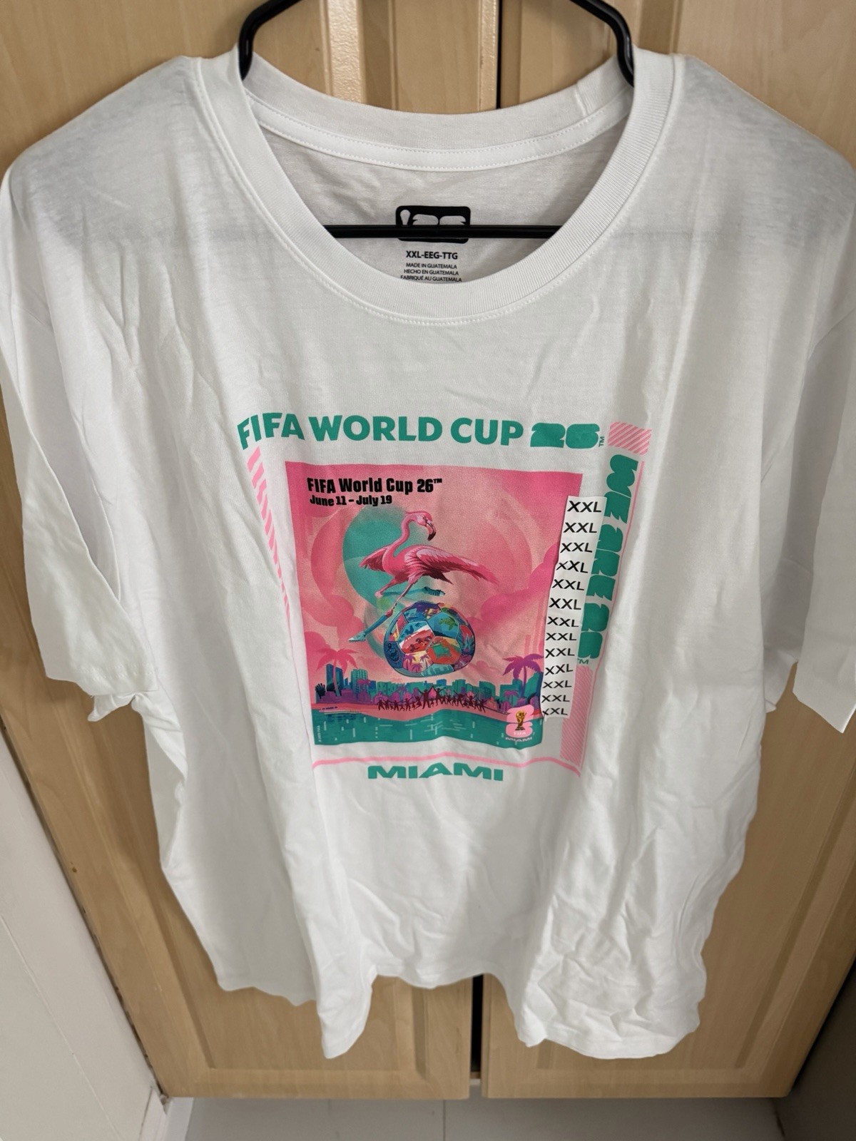 Miami 2026 FIFA World Cup White Graphic Soccer Tee Shirt Men’s Size XXL