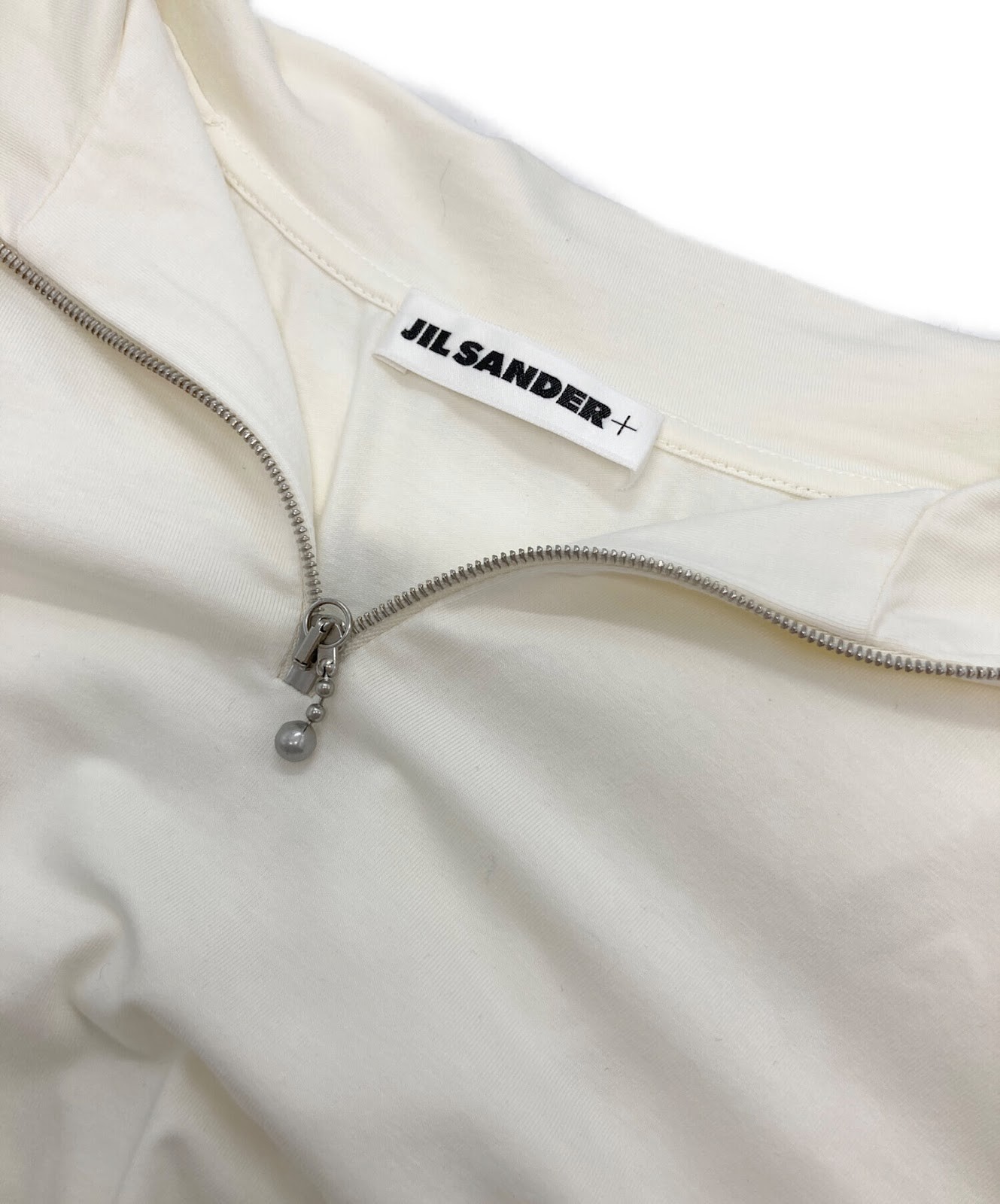 Authentic JIL SANDER+ Half-zip High-neck Cut And Sew M White Men J47GC0006 #6265