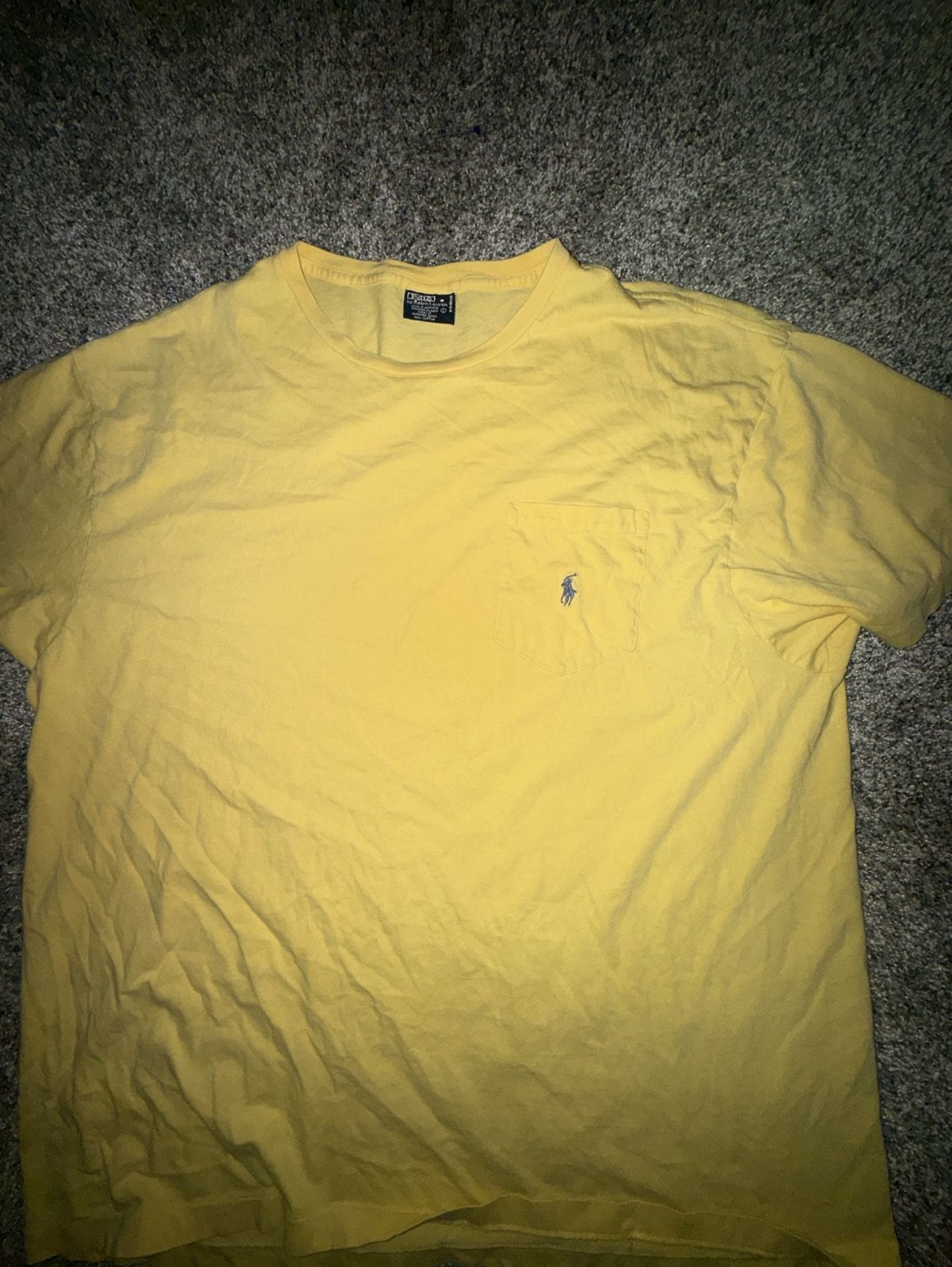 Vintage Single Stitch Polo Ralph Lauren Men’s Yellow Pocket T-Shirt