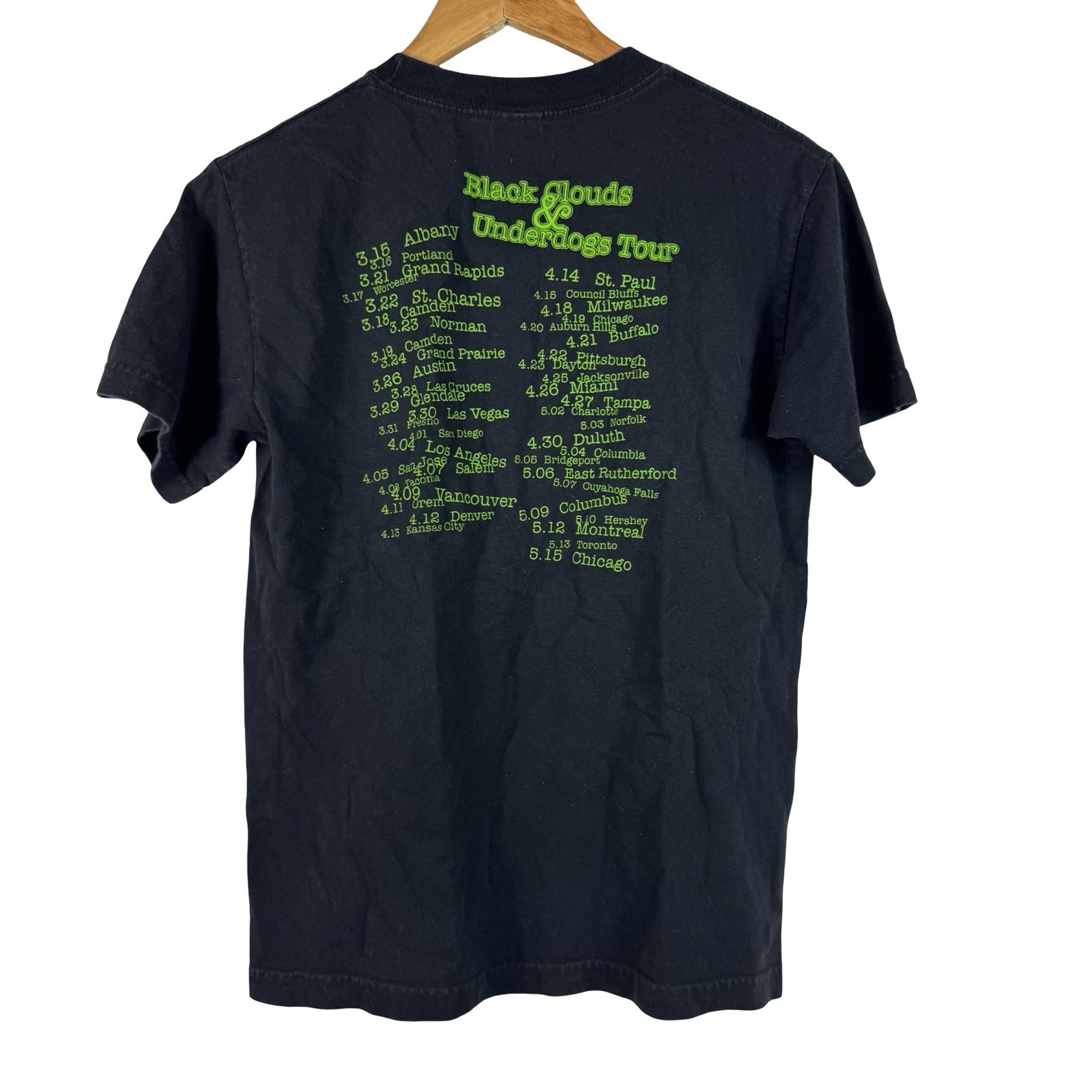 Vintage Fall Out Boy Black Clouds & Underdogs Tour T-Shirt 2006 S Concert Tee