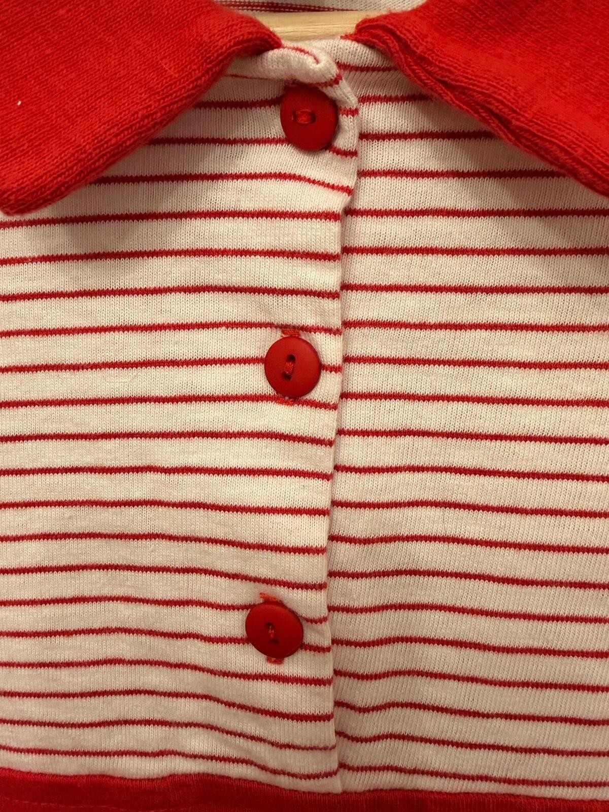 Vintage Cabin Creek Red White Striped Polo Shirt | 100% Cotton Golf Top