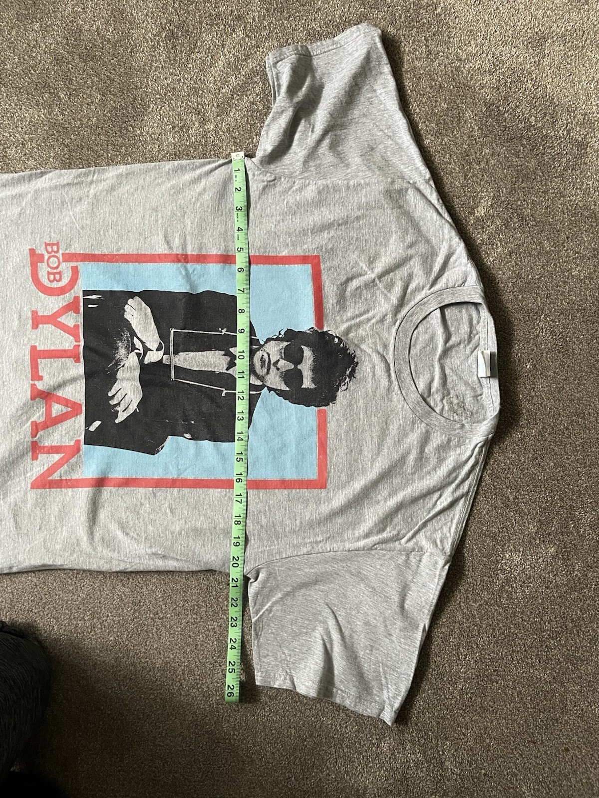 Bob Dylan Graphic T Shirt Gray Adult Large Music Band Tour Style Tee