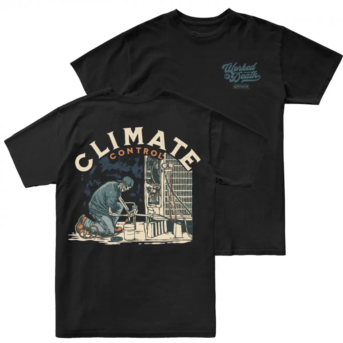 Workman Climate Control T Shirt 2 Sides, HVAC Technician Graphic Tee
