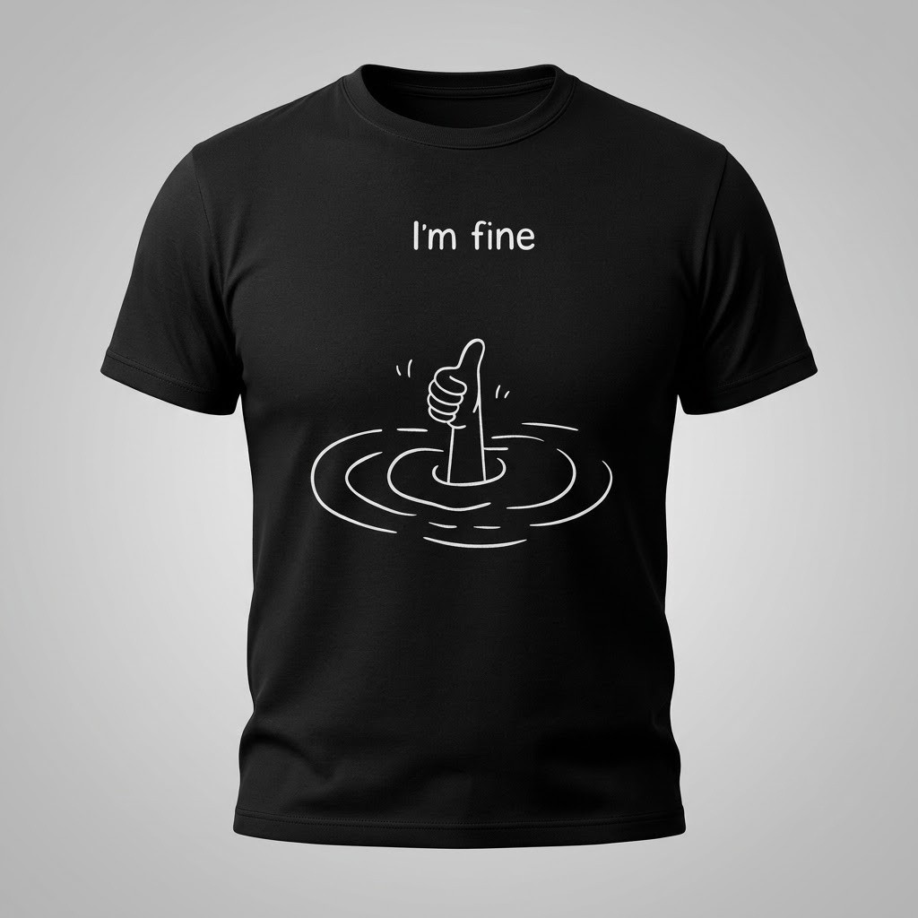 I’m Fine Thumb Up Sarcastic Funny T Shirt Men Women Graphic Cotton Tee S-5XL