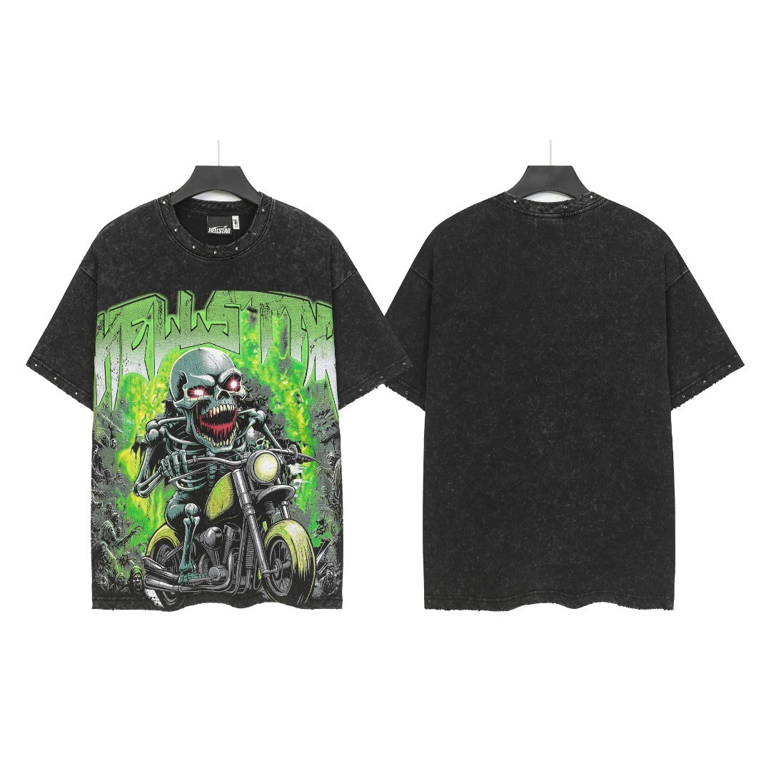 Hellstar tee shirt Men’s Black Cotton NEW S-M-L-XL Casual Sport
