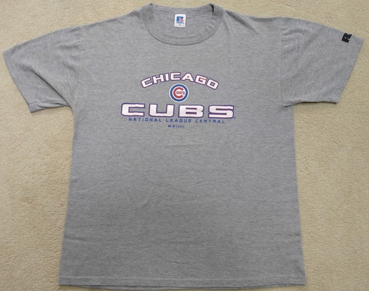 CHICAGO CUBS MLB Baseball Russell T-Shirt Men’s Med Gray