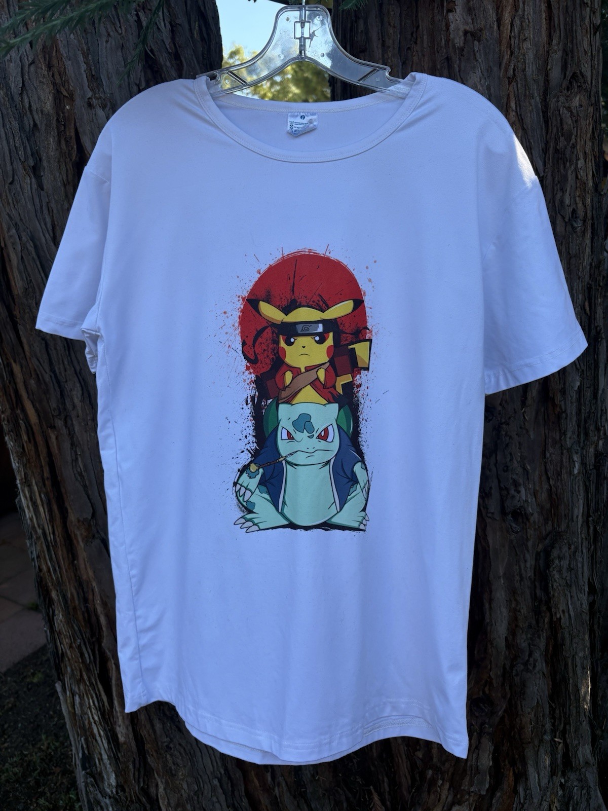 Pokemon Naruto Anime Graphic Tee Pikachu Ivysaur Size Missing Unisex Streetwear