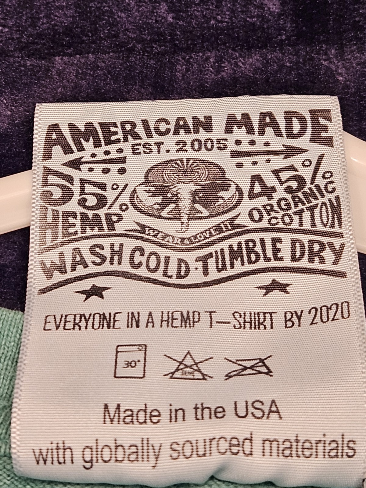 Jungmaven Hemp Organic Cotton T-Shirt Size M Green Made in USA 19×27