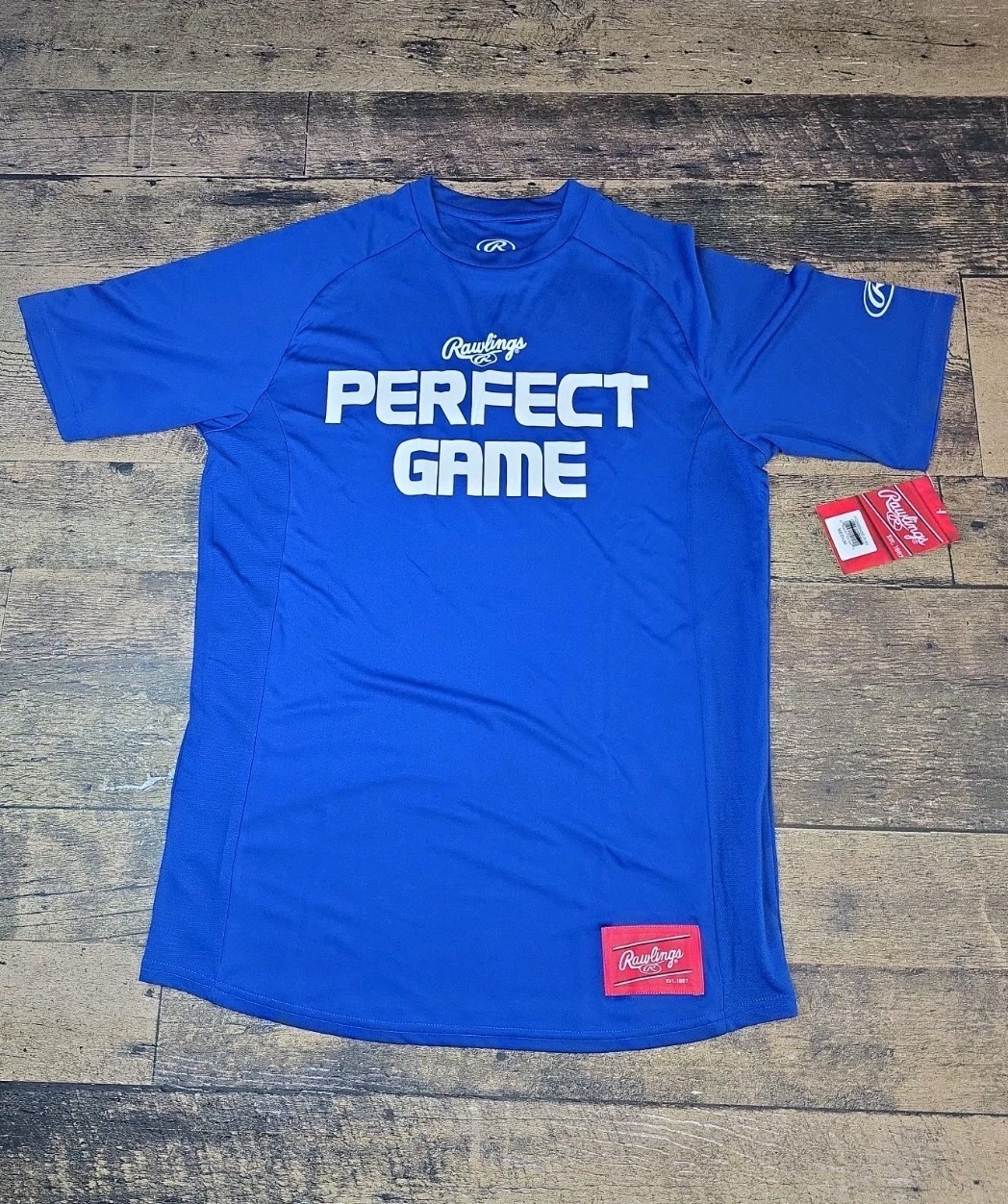 NWT Rawlings Perfect Game Men’s Sz Medium Blue T Shirt