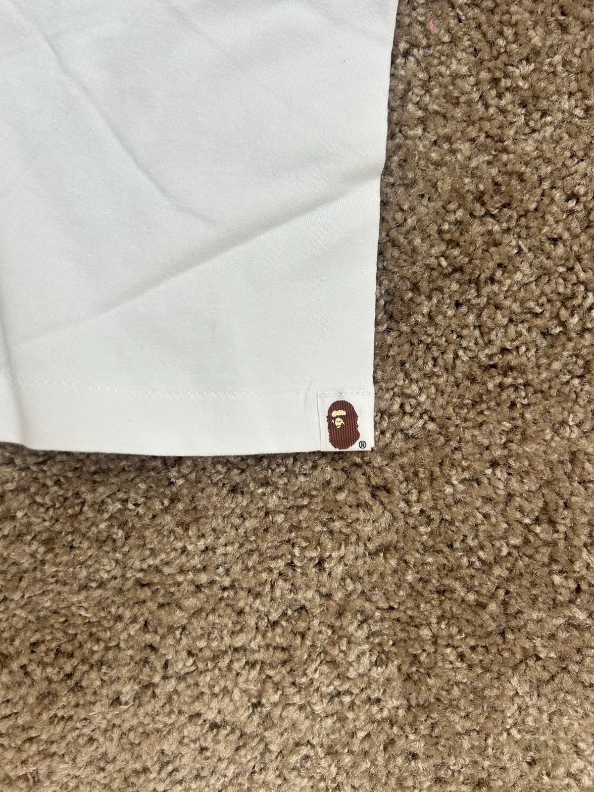 A Bathing Ape (BAPE) Men’s White and Red T-shirt Size Medium