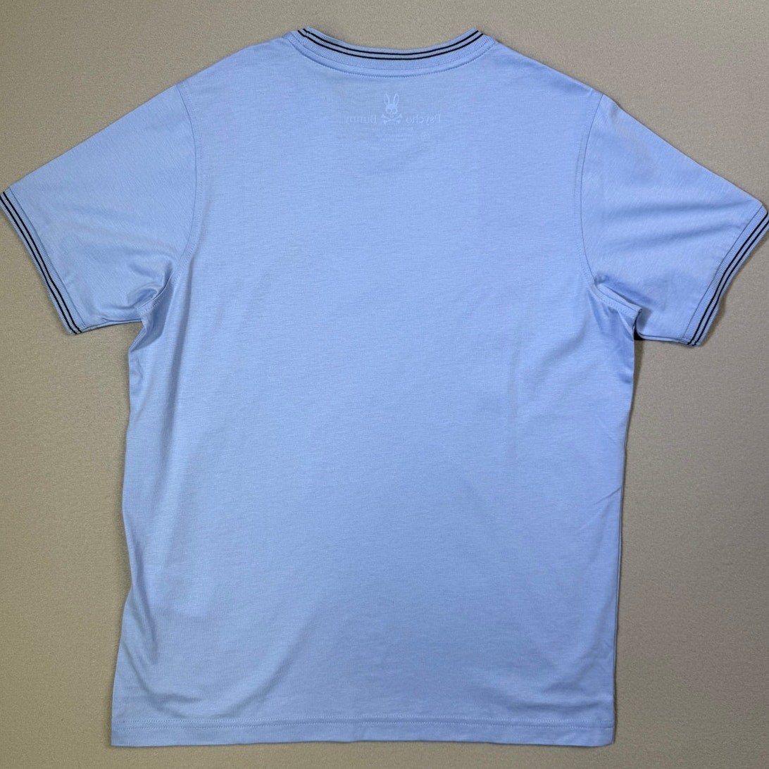 Psycho Bunny Pima Cotton Tipped Logo Tee, Black 3/XS $65