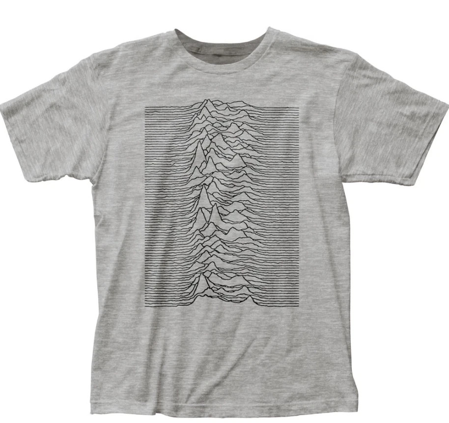 Joy Division Unknown Pleasures T Shirt Mens Rock Band Tee Classic Music Grey