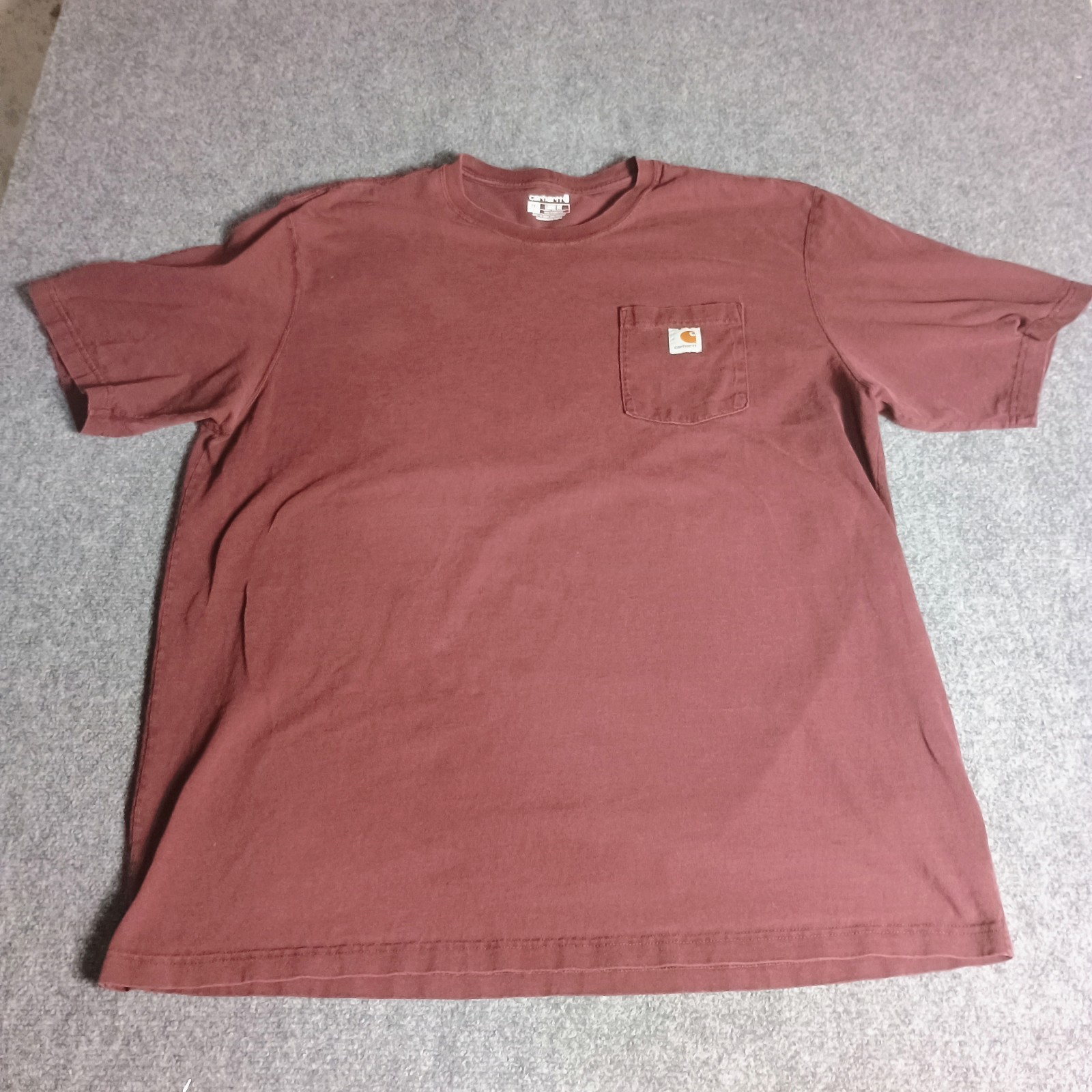 Carhartt K87 Pocket T-Shirt Men’s 2XL Tall Burgundy Loose Fit Heavyweight…