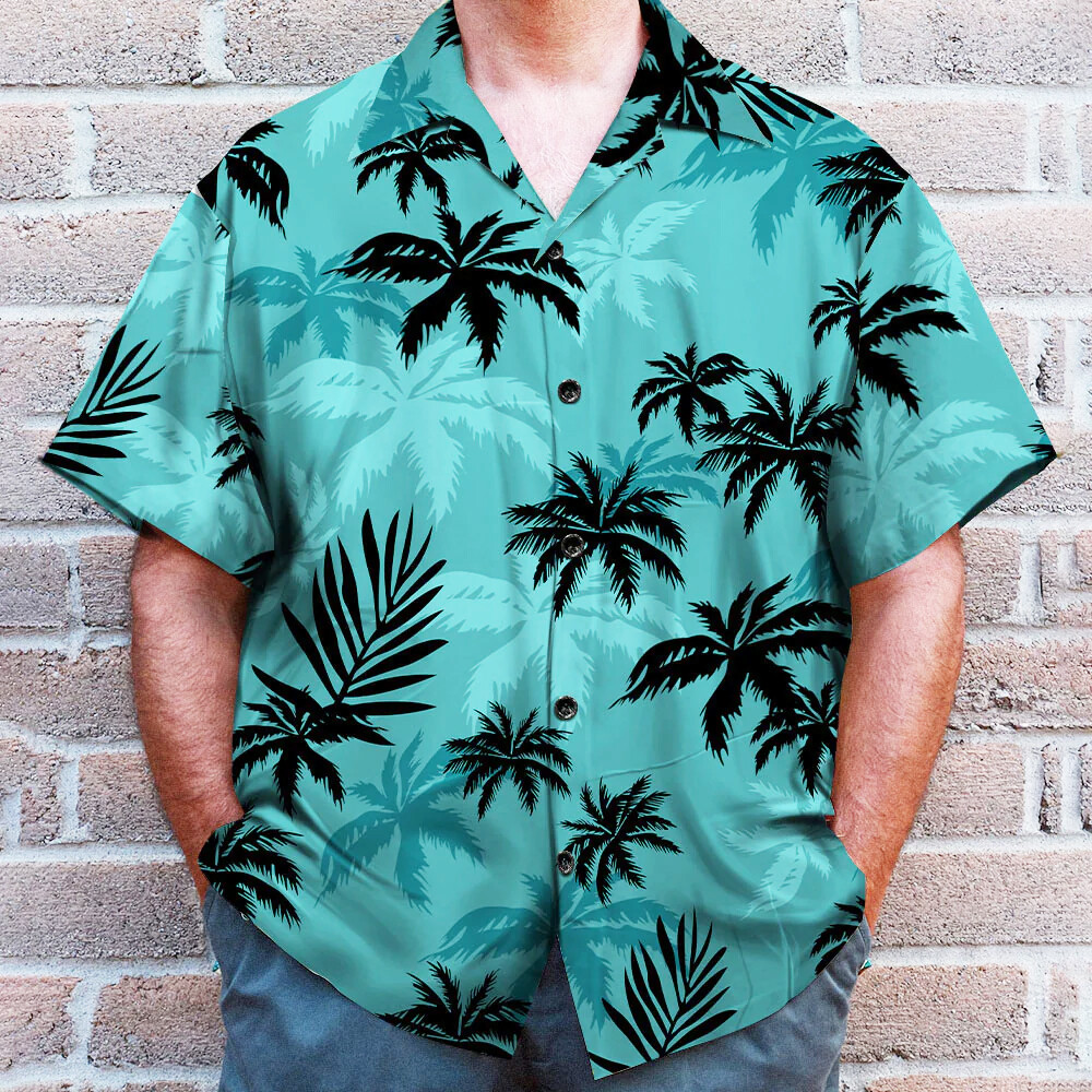 Men’s Hawaiian Floral Shirts Casual Button Down Tropical Holiday Beach Soft Tee