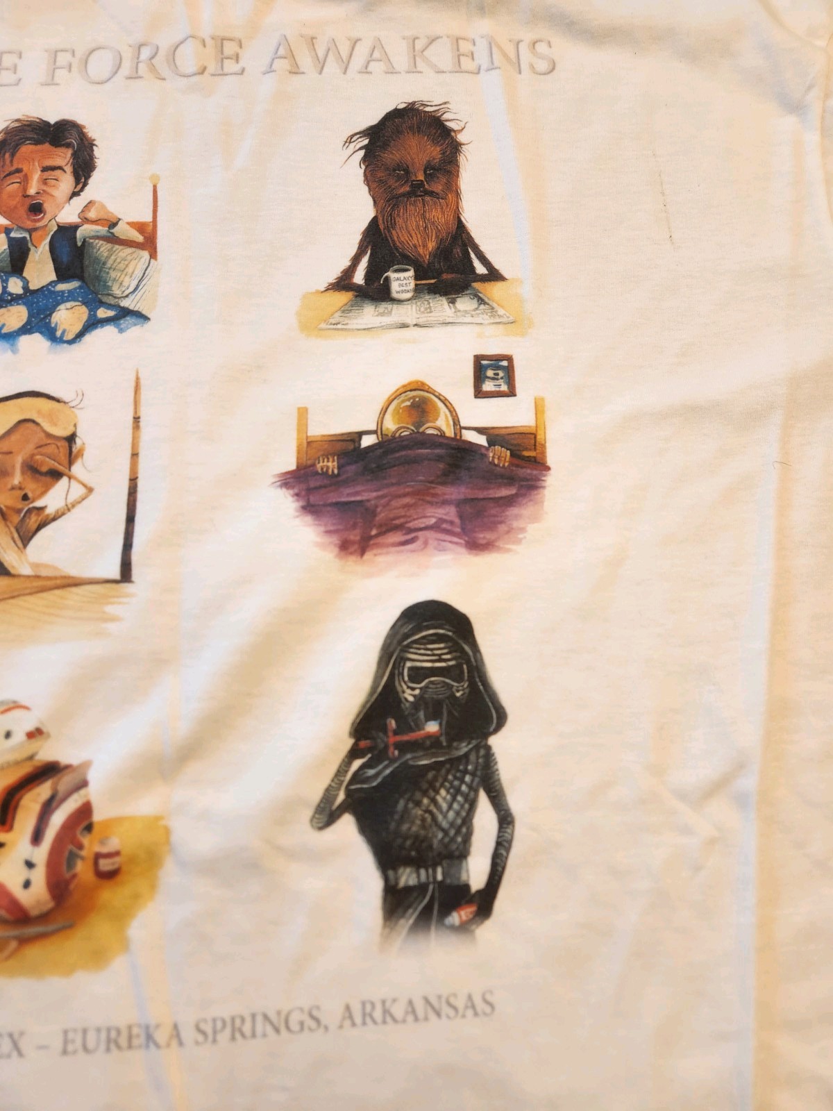NWT Star Wars The Force Awakens Men’s XXL T Shirt White Spoof Shirt – TEE-REX AR