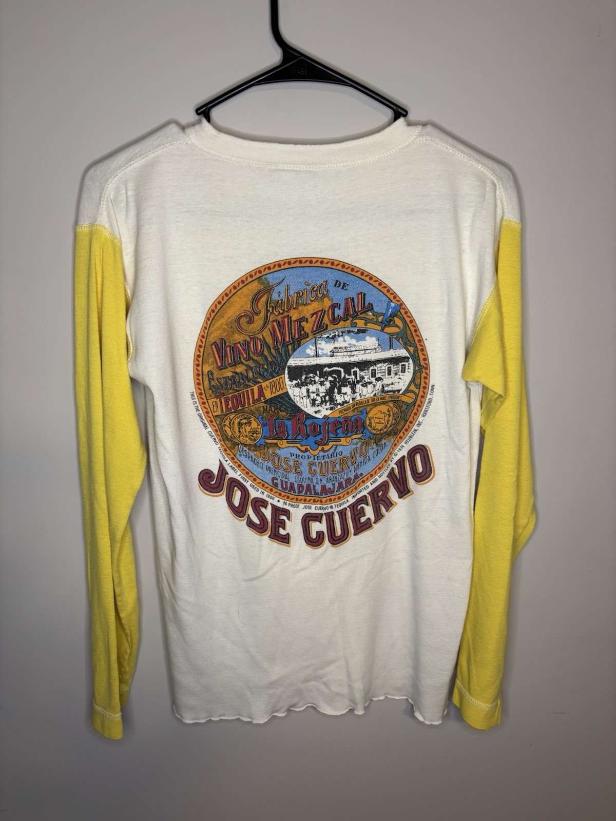 Vintage 1979 Jose Cuervo Original Label Long John Shirts Henley Sz. L