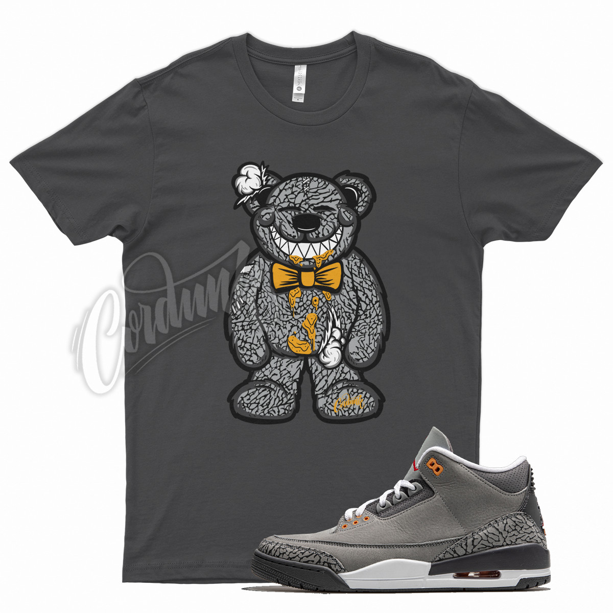 Cool Grey TEDDY T Shirt for J1 3 Cool Grey Orange Peel Elephant Print