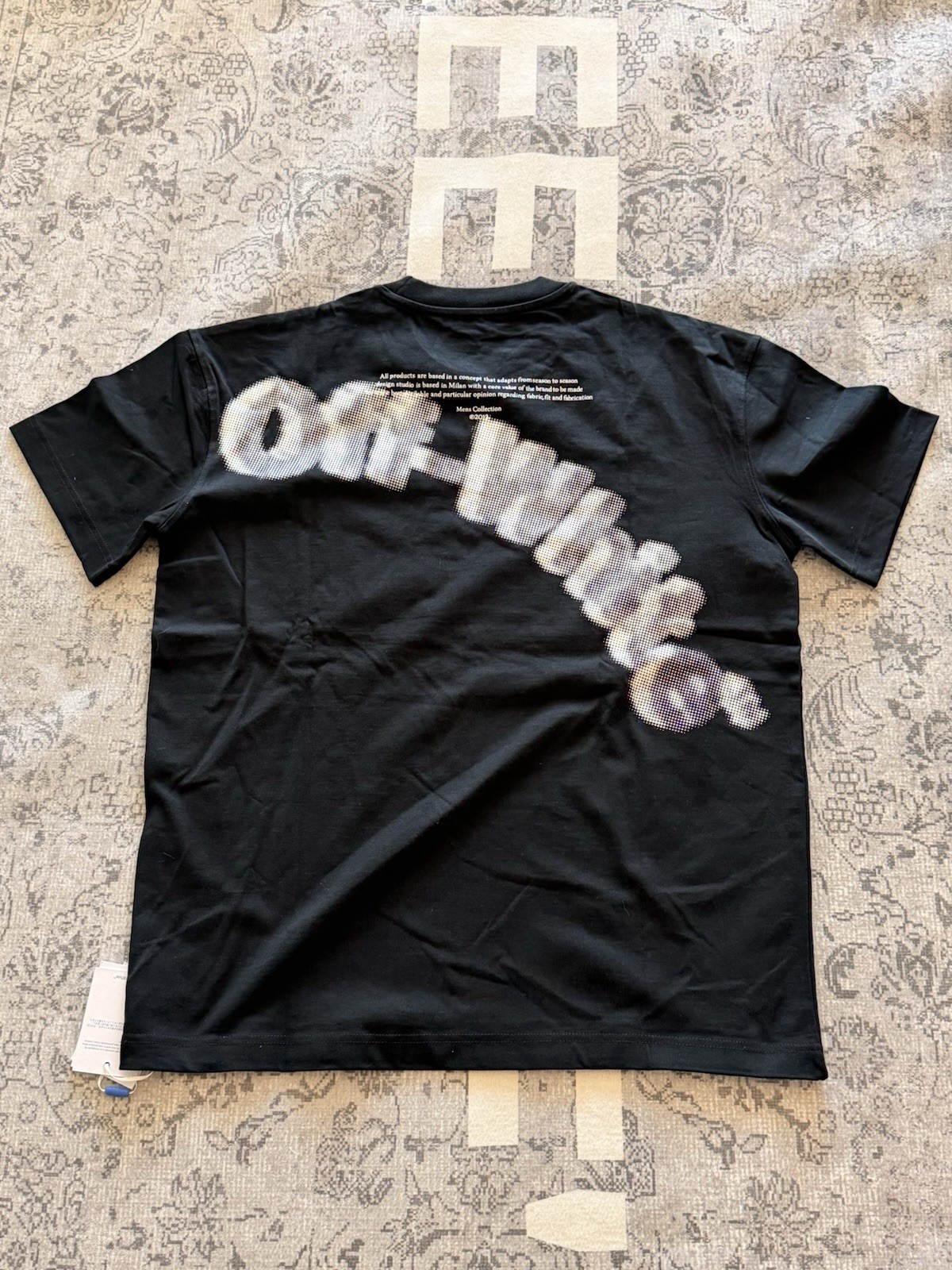 Off-White Men’s XL Black Graphic Logo Crew Neck Short Sleeve T-Shirt
