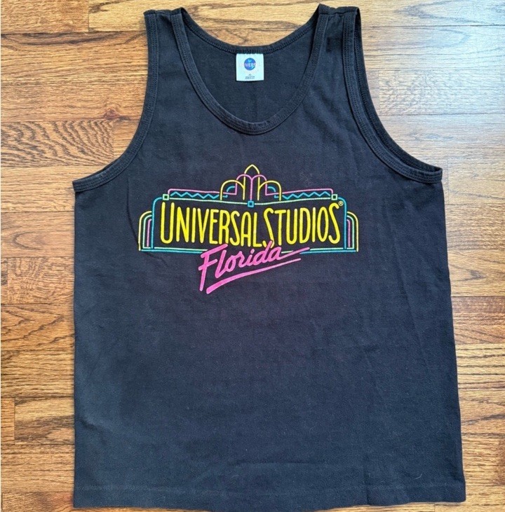 Vintage 90s Universal Studios Florida Neon Logo Souvenir Tank Top USA – Small